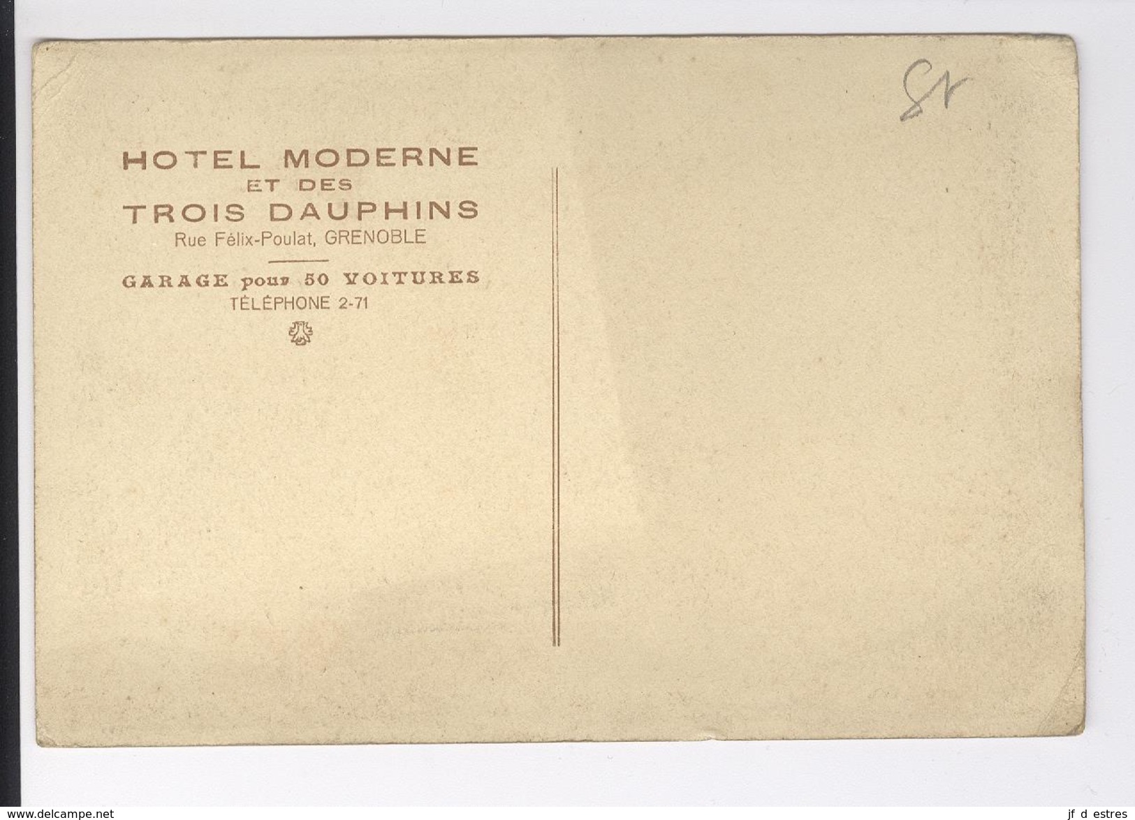 CP Grenoble Hôtel Moderne Et Des Trois Dauphins Rue Félix-Poulat Cliché Girard Vers 1930 Voitures - Grenoble