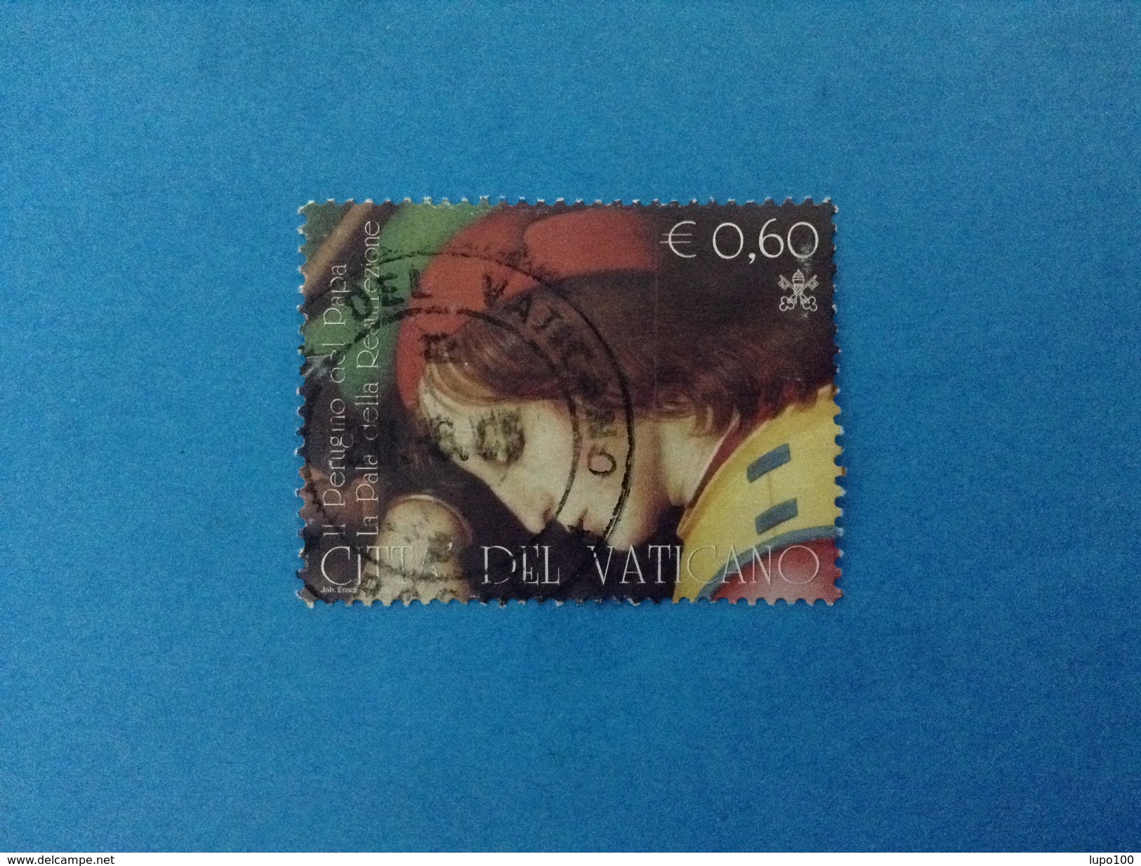 2005 VATICANO FRANCOBOLLO USATO STAMP USED - IL PERUGINO LA PALA DELLA RESURREZIONE 0,60 - - Usati