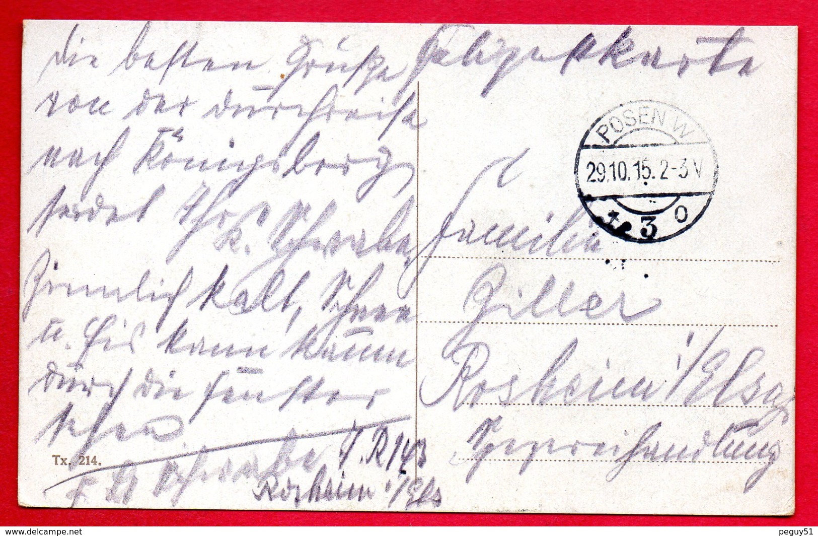 Pologne. Posen (Poznan). Königliches Residenzschloss. Feldpost Posen Octobre 1915 - Pologne