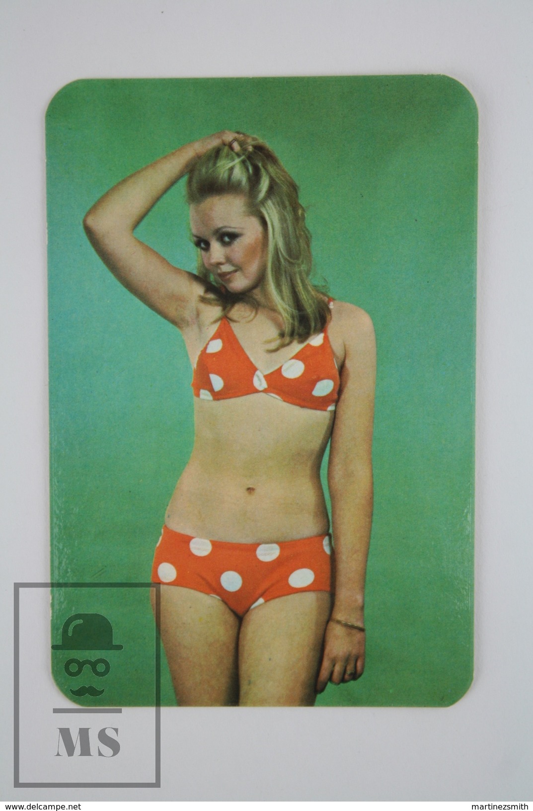 1970 Small/ Pocket Calendar - Young Pin Up Bath Suit Blond Girl Model - Petit Format : 1961-70