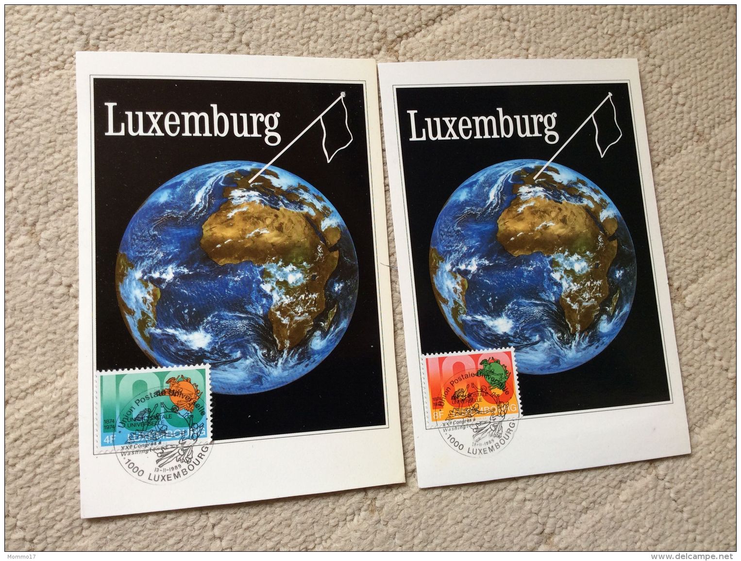 Luxembourg Luxembourg Carte Maximum X2 Upu - Cartes Maximum