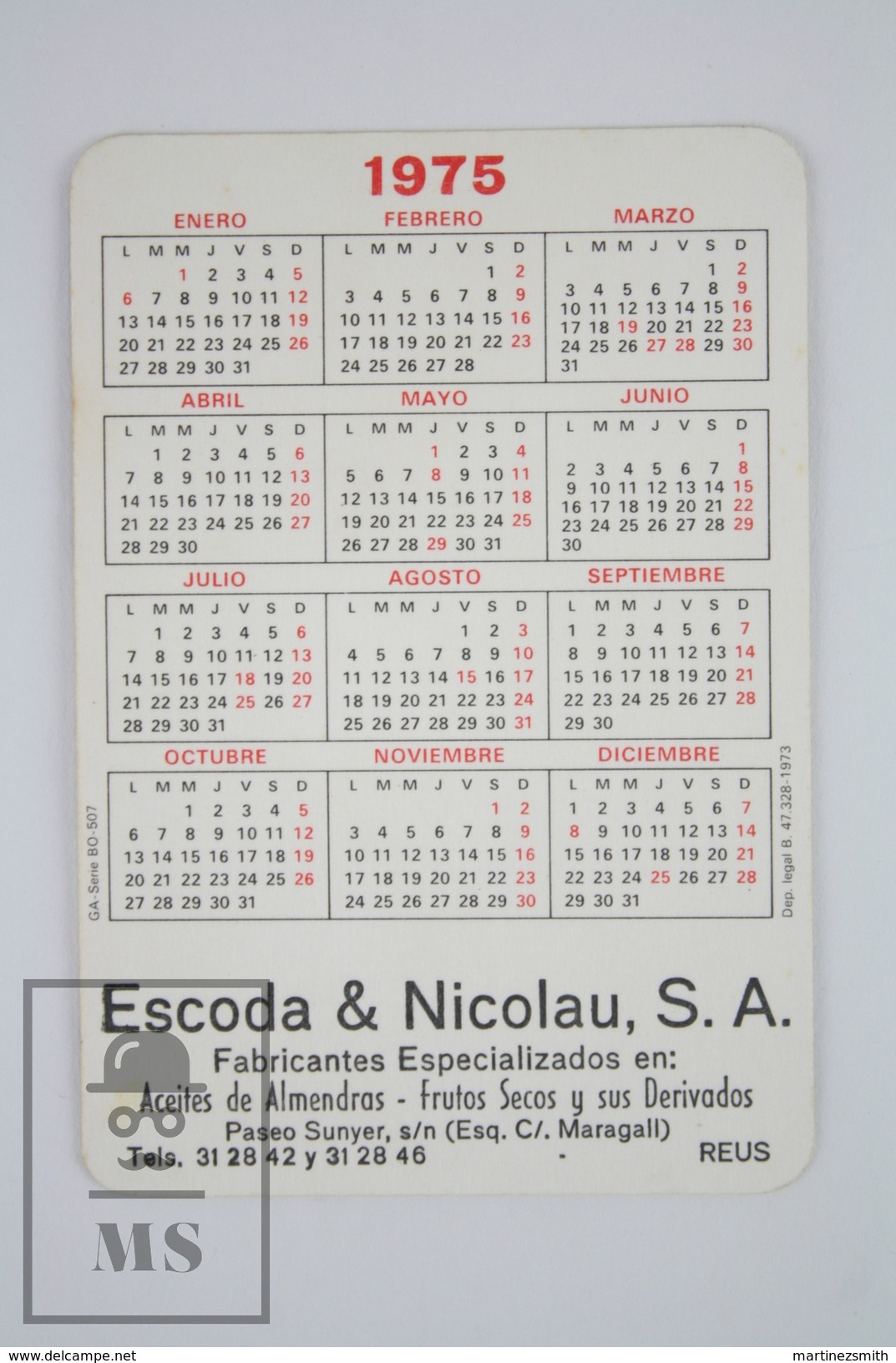 1975 Small/ Pocket Calendar - Sexy Topless Blonde Girl Standing Under Waterfall - Tamaño Pequeño : 1961-70