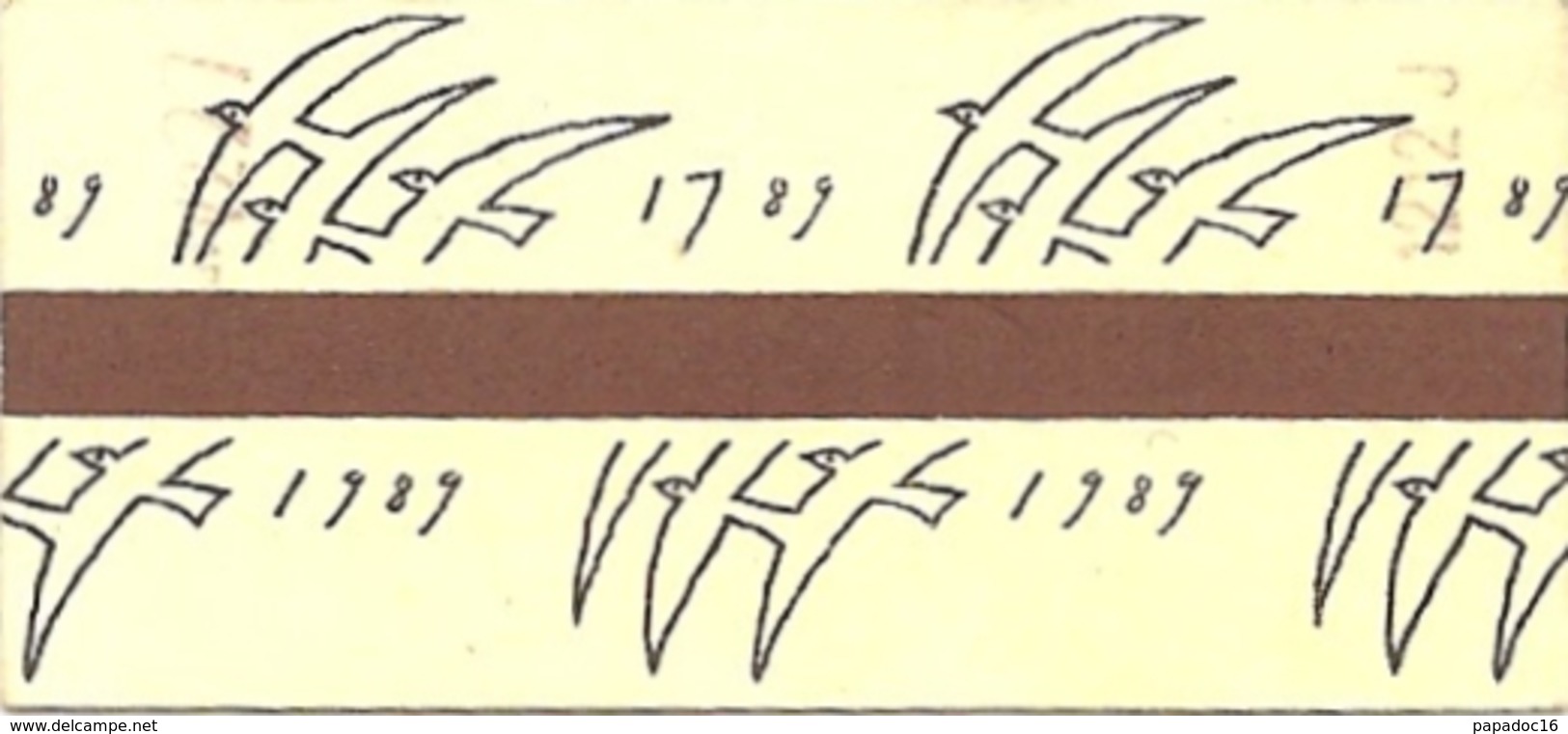 Tichet Métro-Autobus - RATP 1989 : Bicentenaire De La Révolution De 1789 Voir Verso) - Usagé (ill. Les Oiseaux De Folon) - Europa