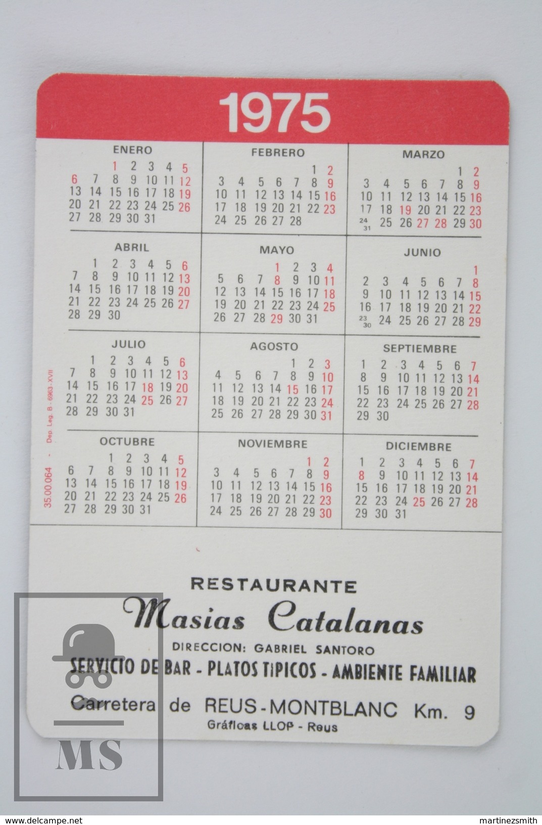 1975 Small/ Pocket Calendar - Sexy Blonde Girl - Tamaño Pequeño : 1961-70