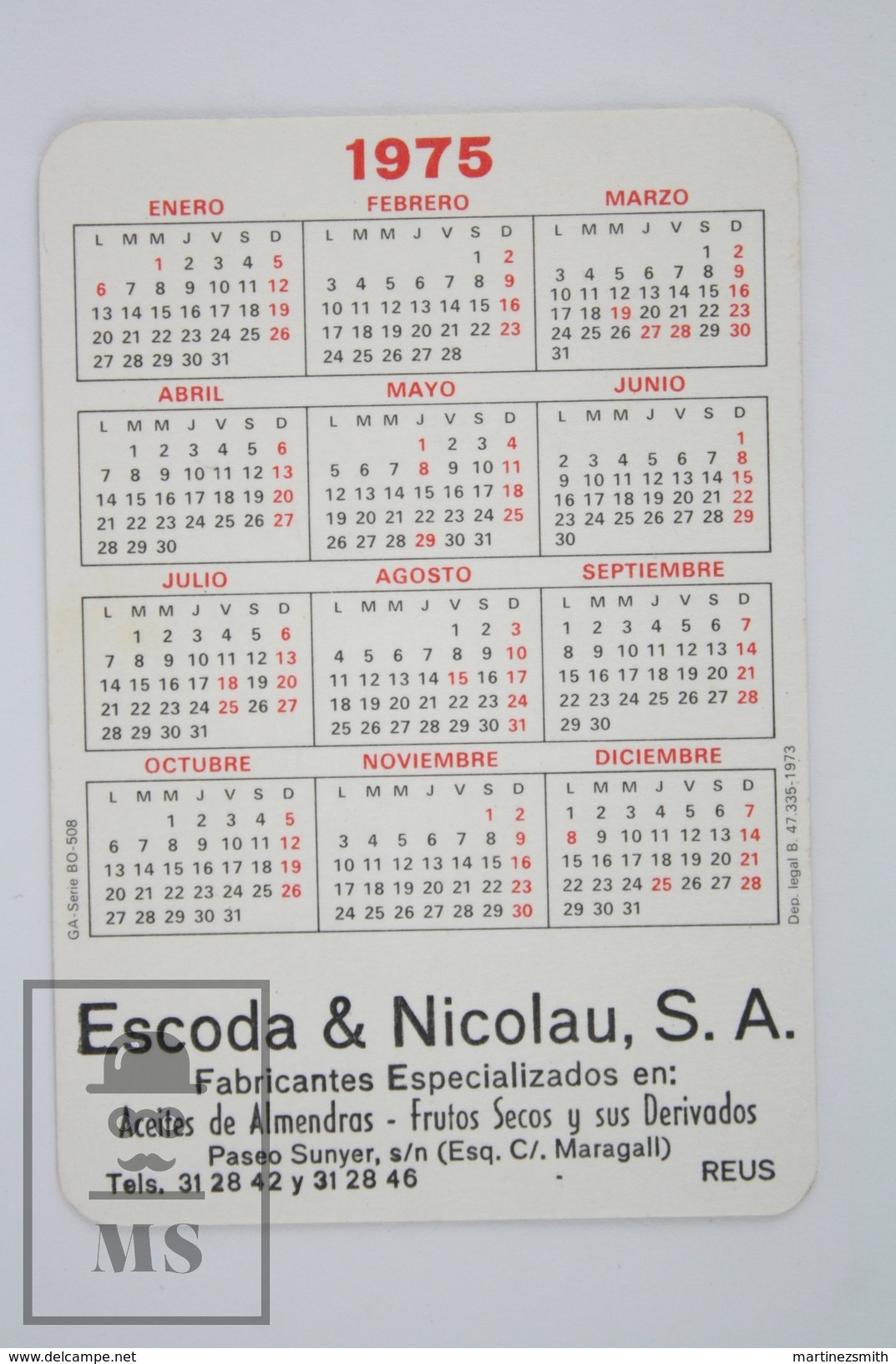 1975 Small/ Pocket Calendar - Sexy Blonde In Short Jeans - Tamaño Pequeño : 1961-70