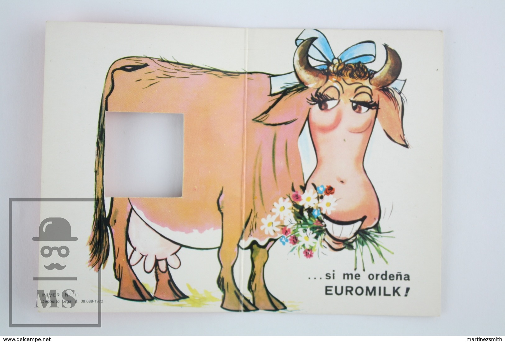 1976 Humour Comic Small Die Cut Pocket Calendar - Happy Cow/ Lady Body - Tamaño Pequeño : 1971-80