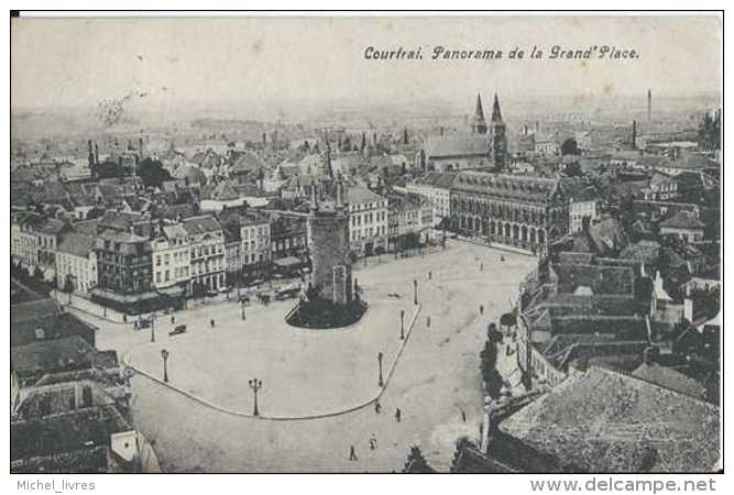 Kortrijk - Courtrai - Panorama De La Grand Place - Circulé En 1909 - TBE - Kortrijk