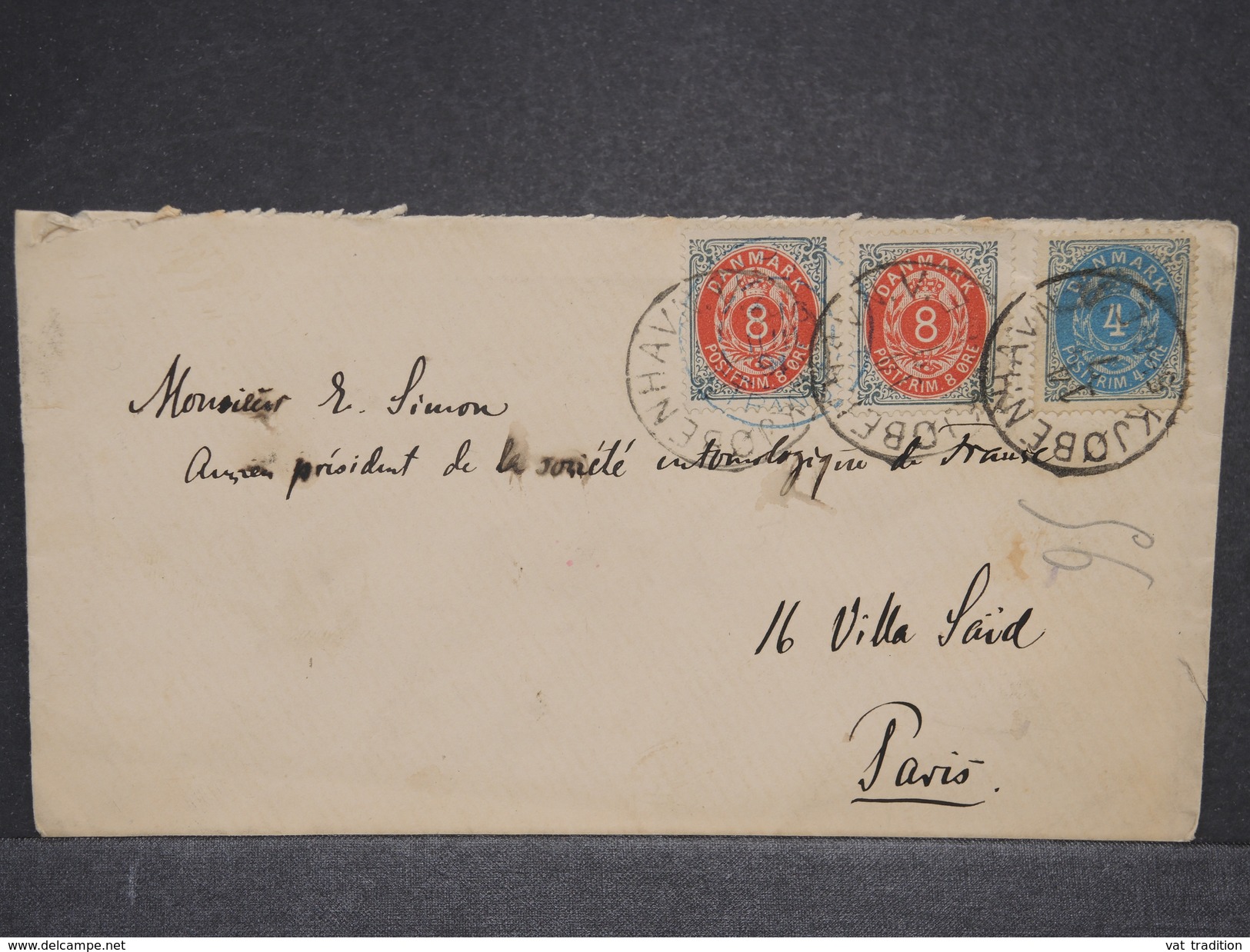 DANEMARK - Enveloppe Pour Paris En 1891 , Affranchissement Plaisant - L 6982 - Lettres & Documents