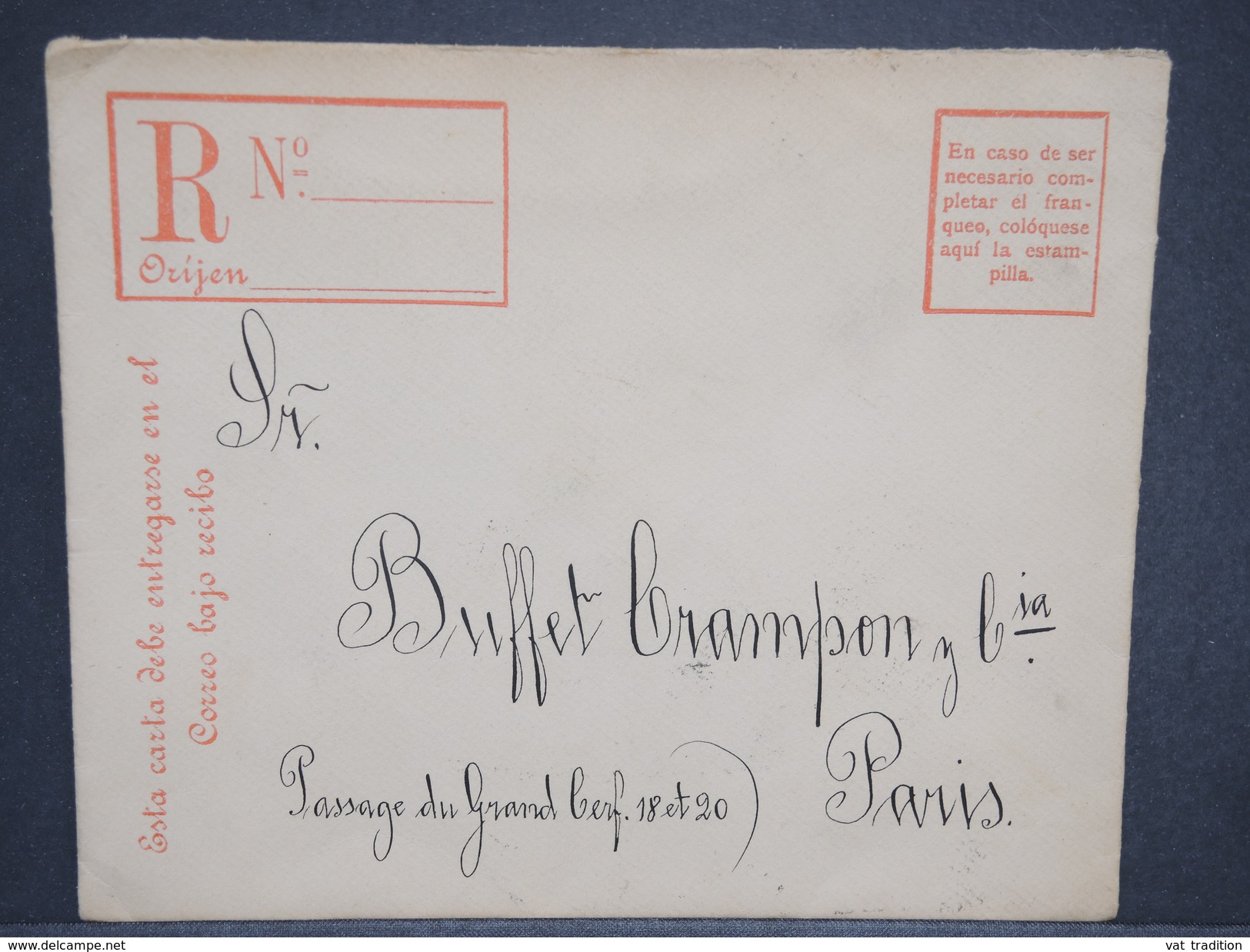 CHILI - Entier Postal Recommandé De Santiago Pour La France En 1911 - L 6985 - Chili