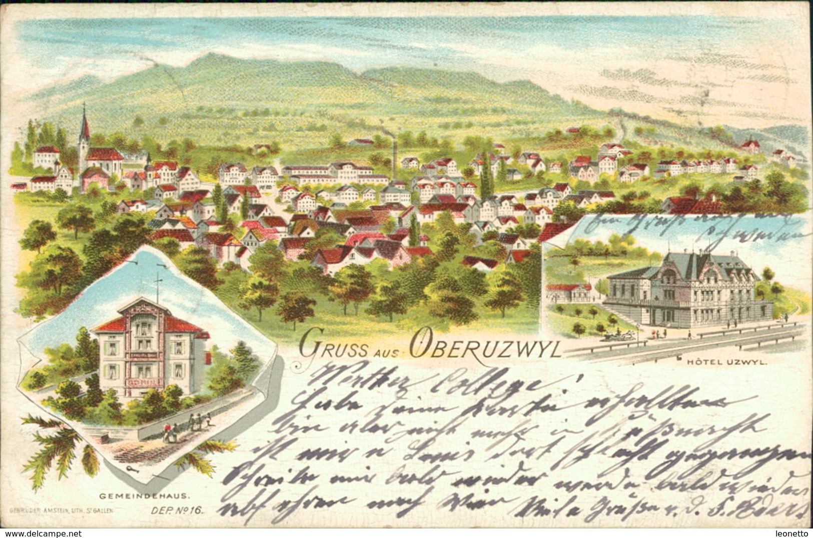 AK Oberuzwil Oberuzwyl, Gruss Aus Litho, O 1902, Briefmarke Entfernt (8006) - Uzwil