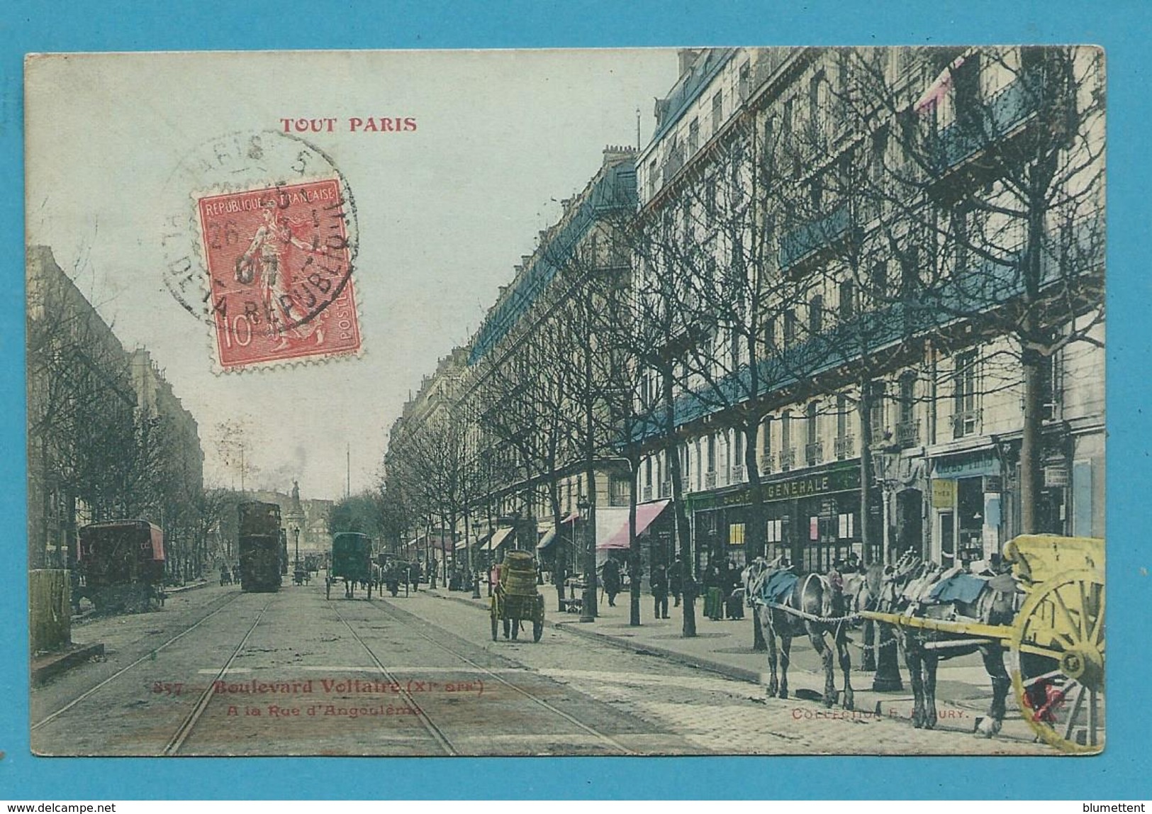 CPA TOUT PARIS 857 - Boulevard Voltaire (XIème Arrt.) Edition FLEURY - Arrondissement: 11