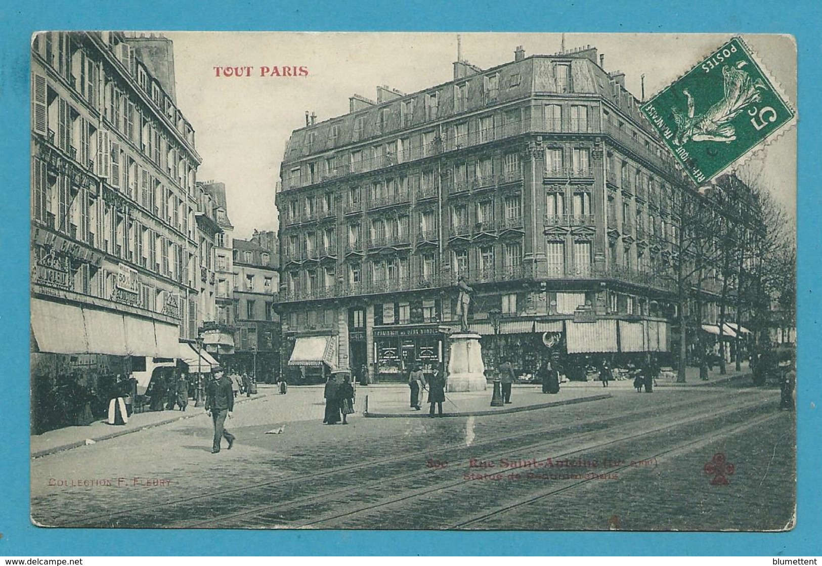 CPA TOUT PARIS 800 - Rue Saint-Antoine Statue De Beaumarchais (IVème Arrt.) Edition FLEURY - Distrito: 04