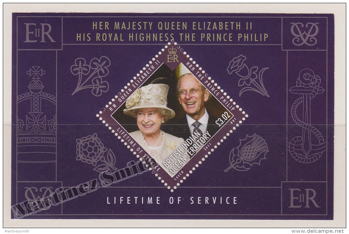 British Indian Ocean 2011 Yvert BF 35, Personalities, Queen Elizabeth II Of England And Prince Philip - MNH - Britisches Territorium Im Indischen Ozean