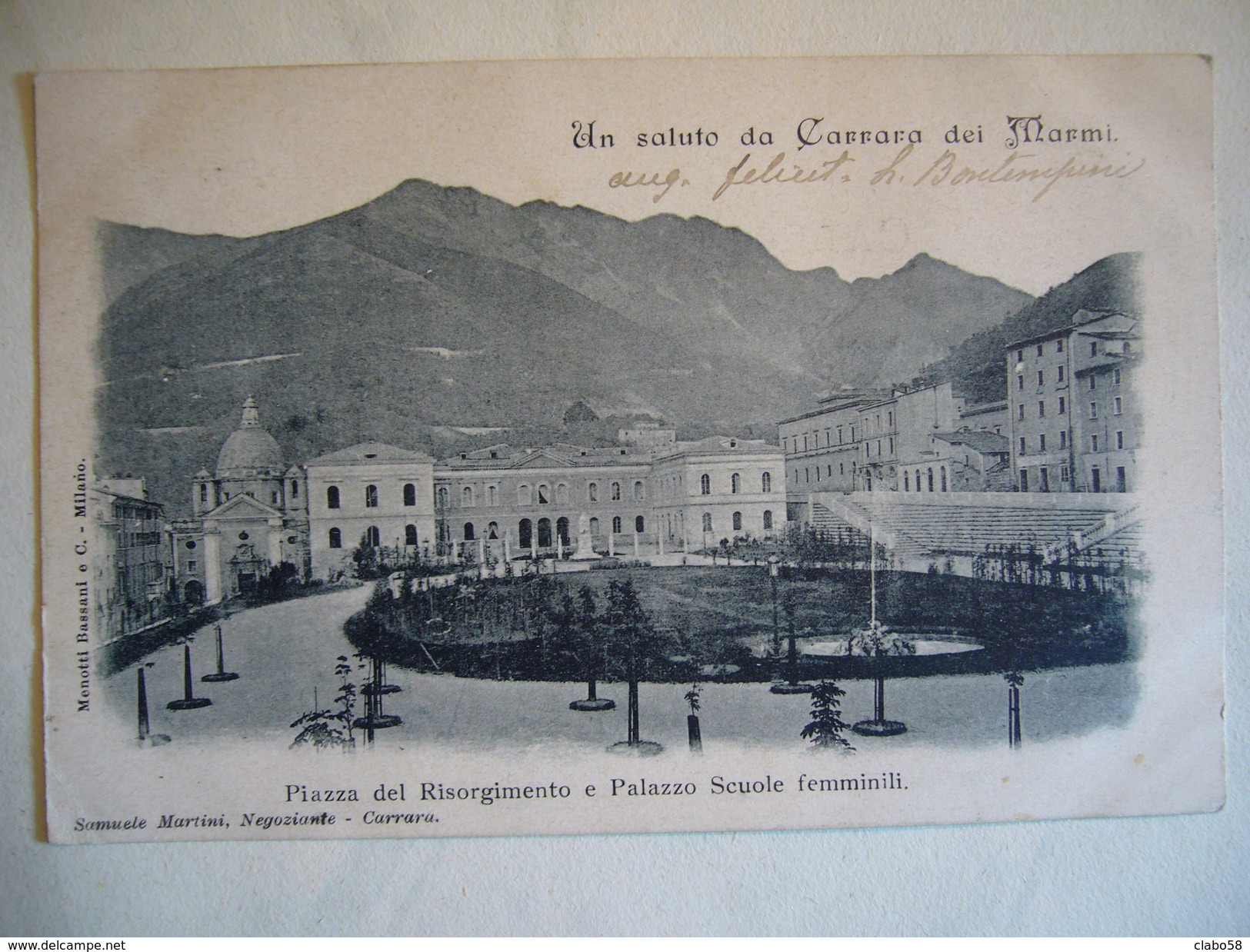 CARRARA DEI MARMI  PIAZZA DEL RISORGIMENTO E  PALAZZO SCUOLE FEMMINILI - Carrara