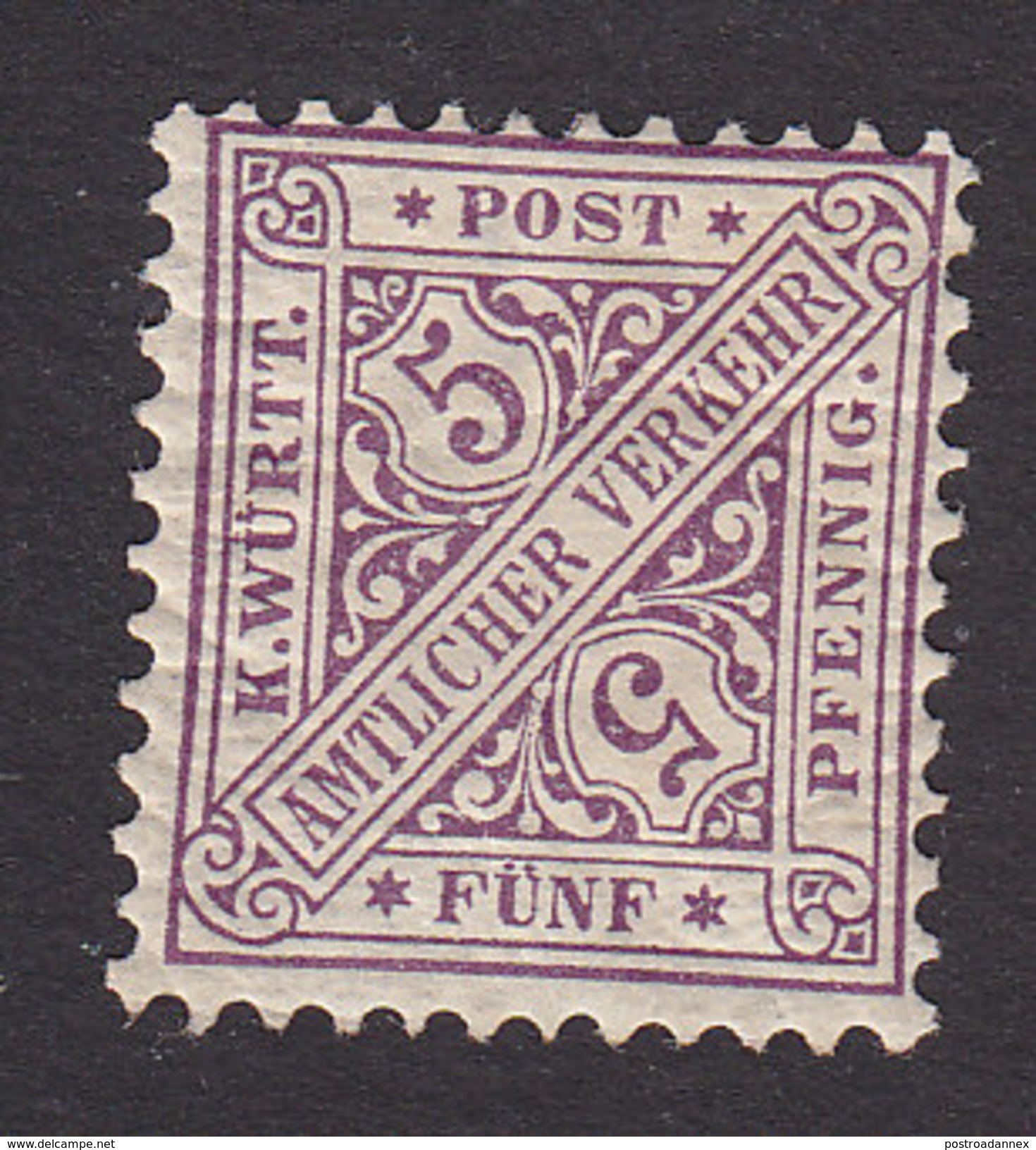 Wurttemberg, Scott #97, Mint Hinged, Official Stamp, Issued 1881 - Autres & Non Classés