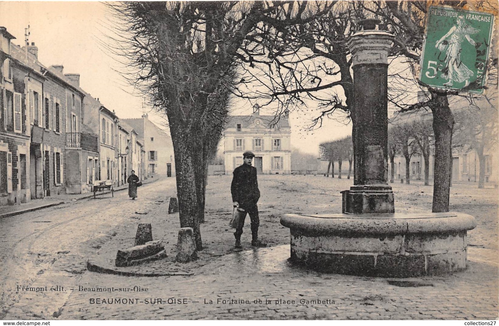 95-BEAUMONT-SUR-OISE- LA FONTAINE DE LA  PLACE GAMBETTA - Beaumont Sur Oise