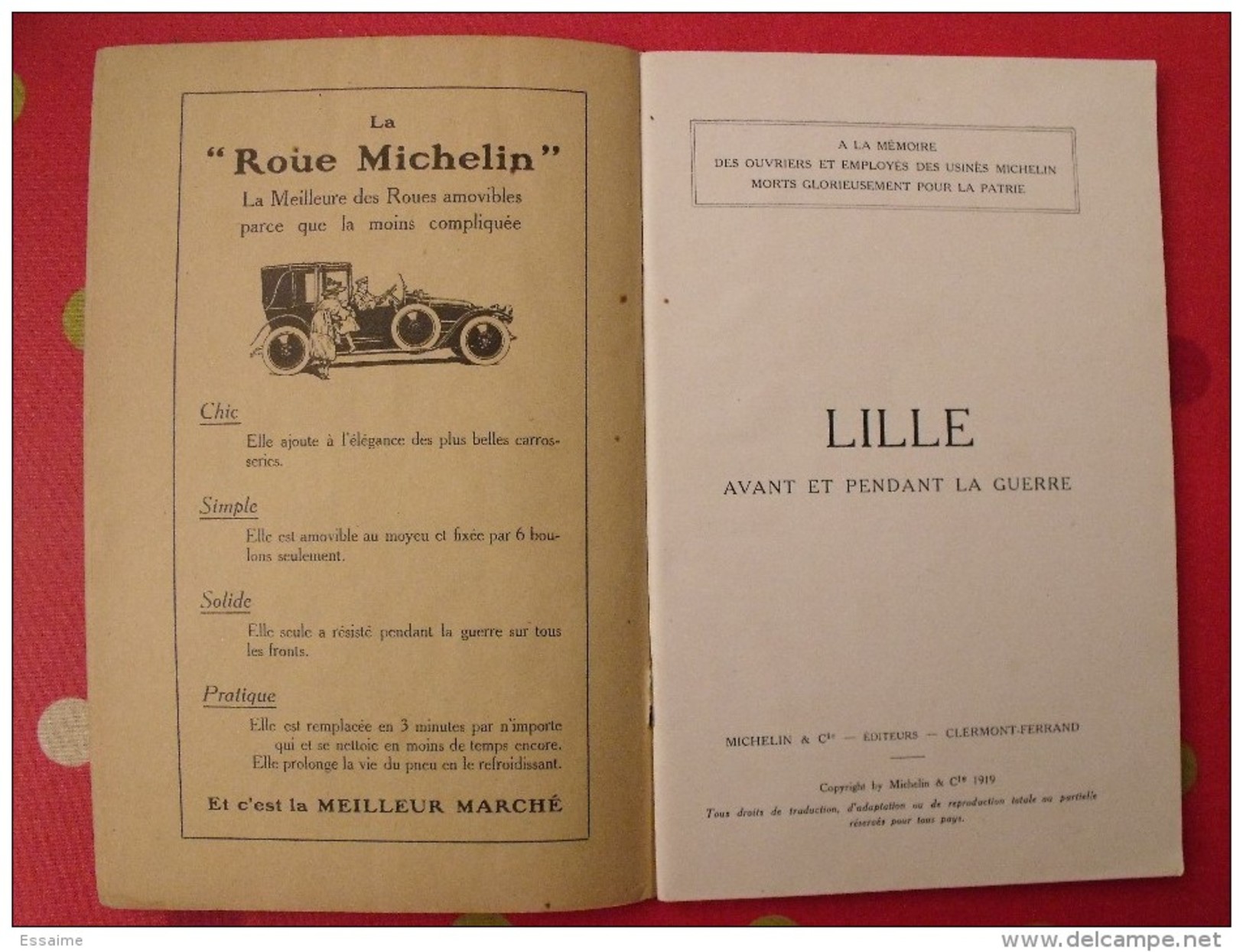 Guides Illustrés Michelin Des Champs De Bataille Guerre 1914-1918. Lille Avant Et Pendant La Guerre. 1919 - Oorlog 1914-18