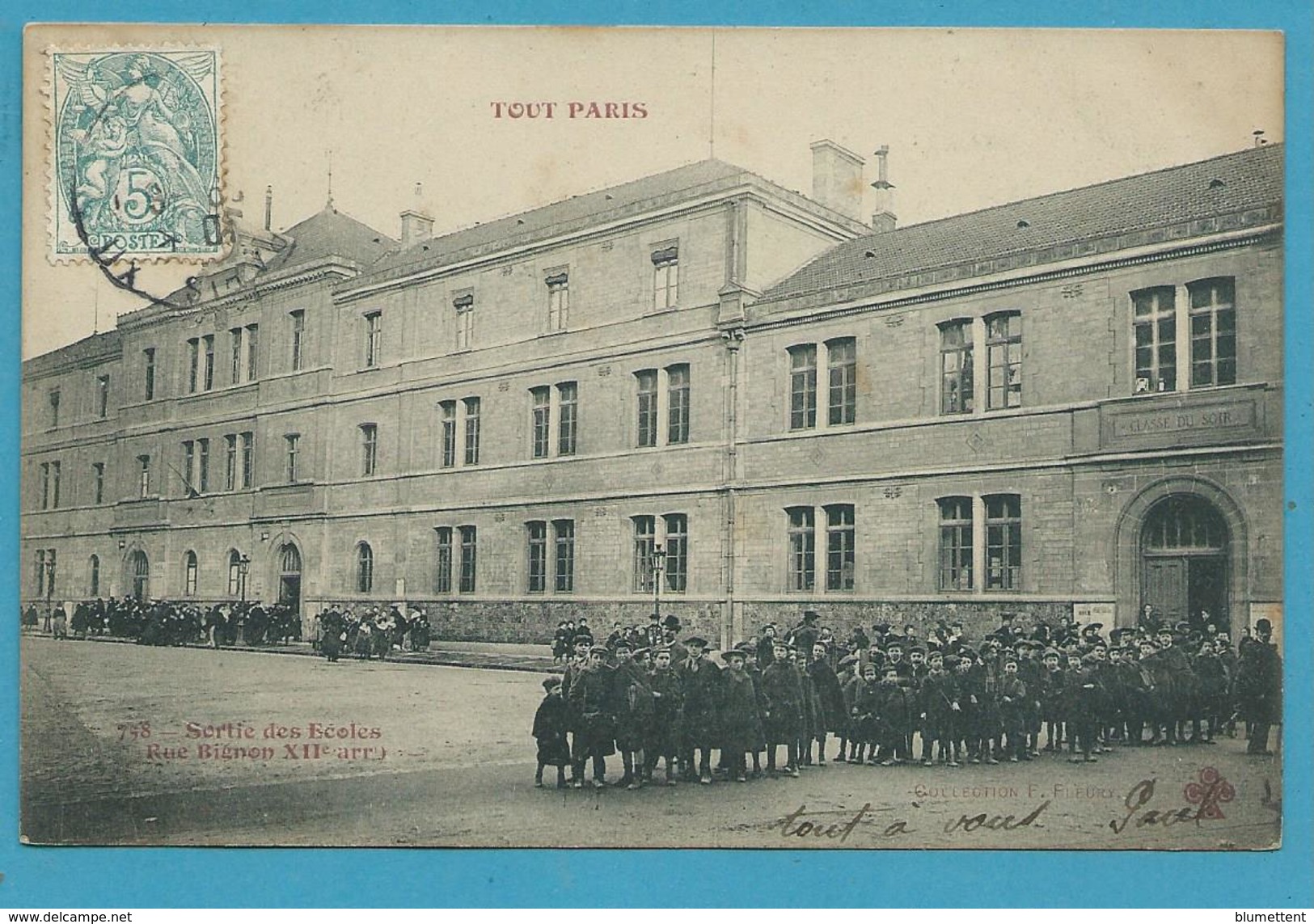 CPA TOUT PARIS 758 - Sortie Des Ecoles Rue Bignon (XIIème Arrt.) Edition FLEURY - Paris (12)