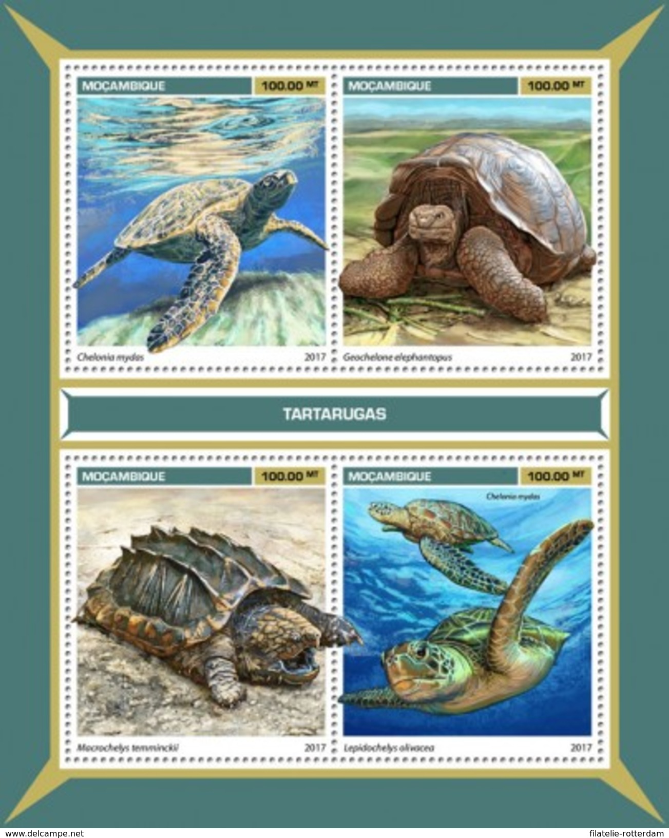 Mozambique - Postfris / MNH - Sheet Schildpadden 2017 - Mozambico