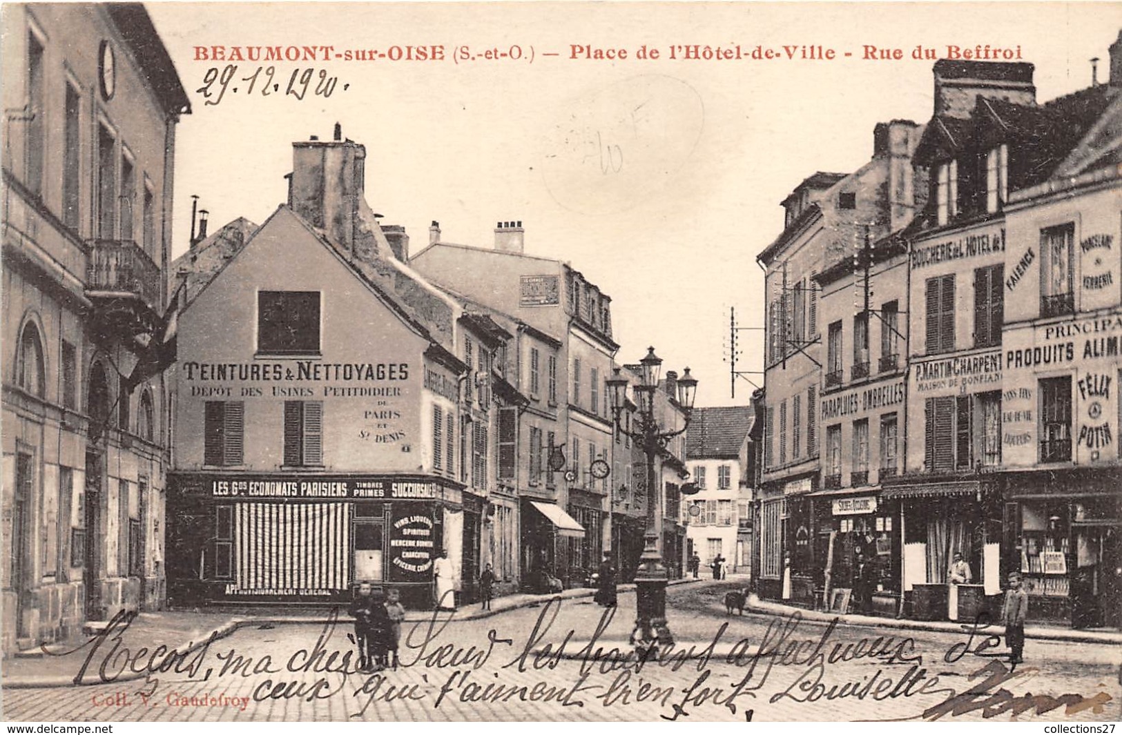 95-BEAUMONT-SUR-OISE- LA PLACE DE L'HÔTEL DE VILLE ET RUE DU BEFFROI - Beaumont Sur Oise