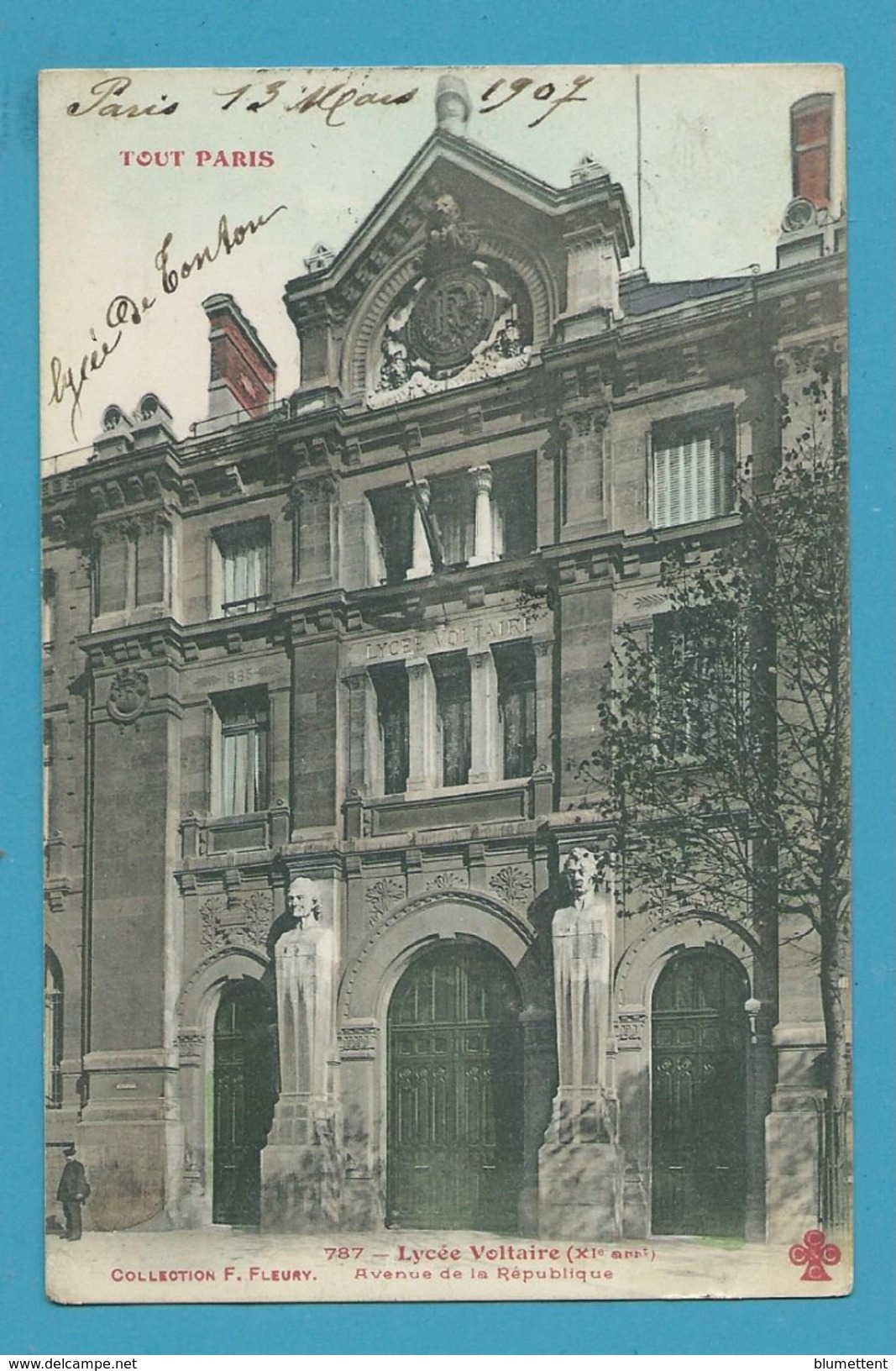CPA TOUT PARIS 787 - Lycée VBoltaire Avenue De La République (XIème Arrt.) Ed. FLEURY - Arrondissement: 11