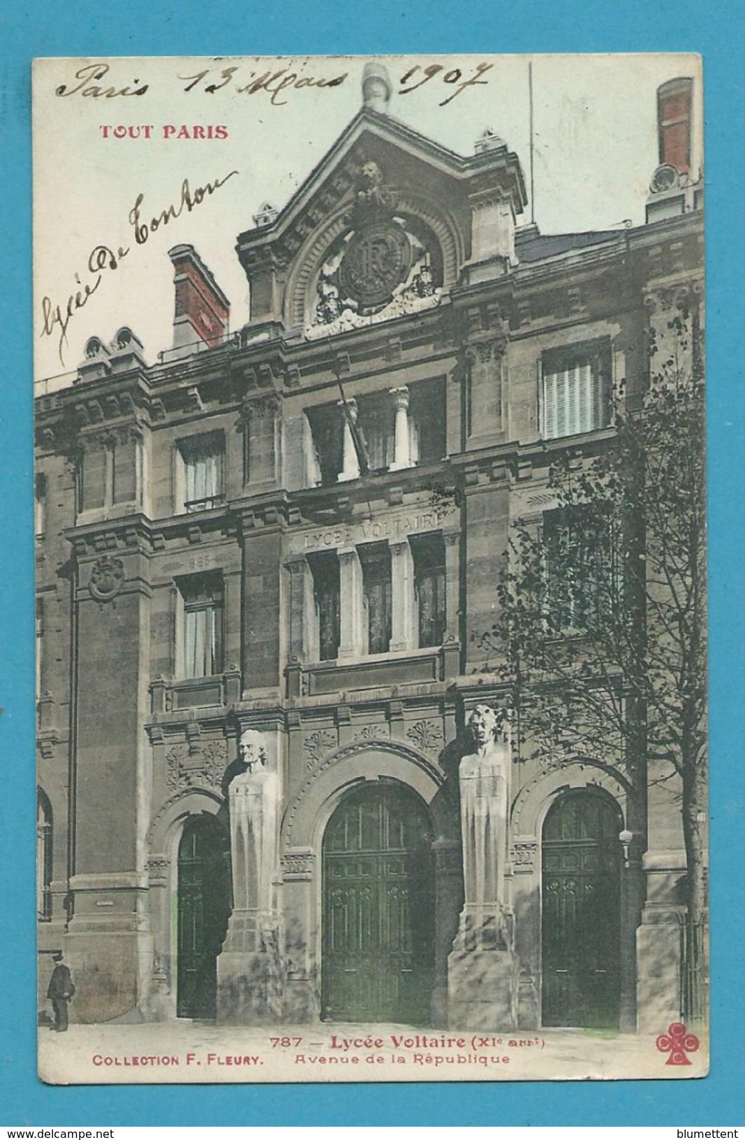 CPA TOUT PARIS 787 - Lycée VBoltaire Avenue De La République (XIème Arrt.) Ed. FLEURY - Distrito: 11