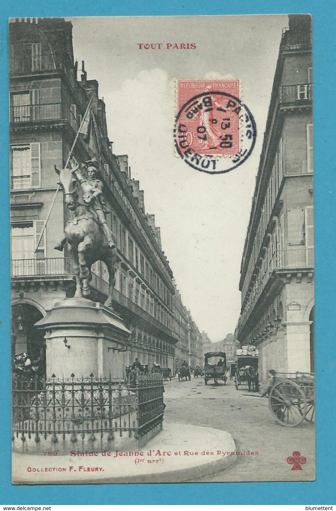 CPA TOUT PARIS 789 - Statue De Jeanne D'Arc Et Rue Des Pyramides (1er Arrt.) Ed. FLEURY - District 01