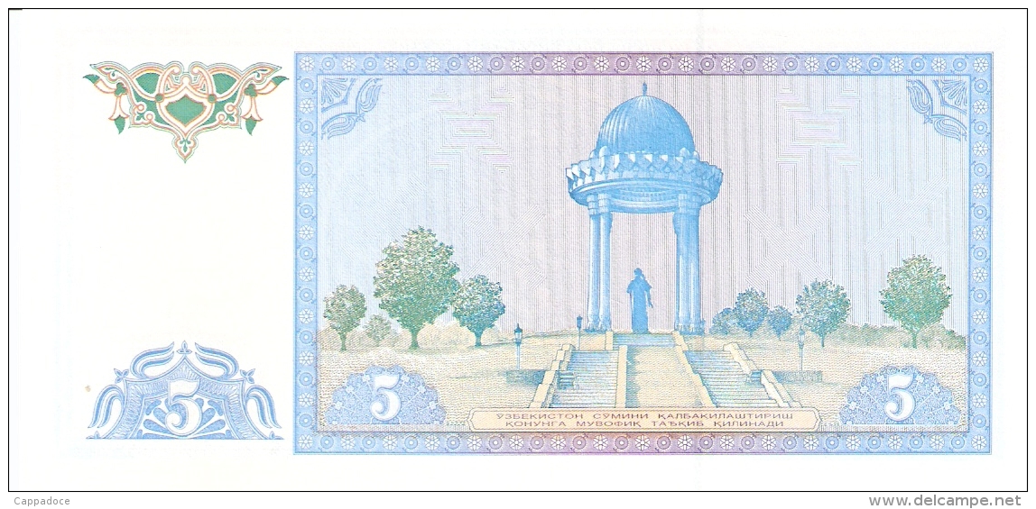 OUZBEKISTAN   5 Sum   1994   P. 75r (Remplacement Note # ZZ)   UNC - Ouzbékistan