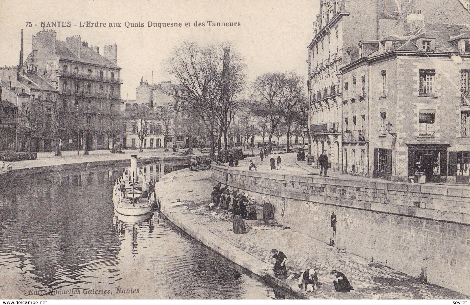 NANTES. - L'erdre Aux Quais Duquesne Et Des Tanneurs. Lavandières 1er Plan - Nantes