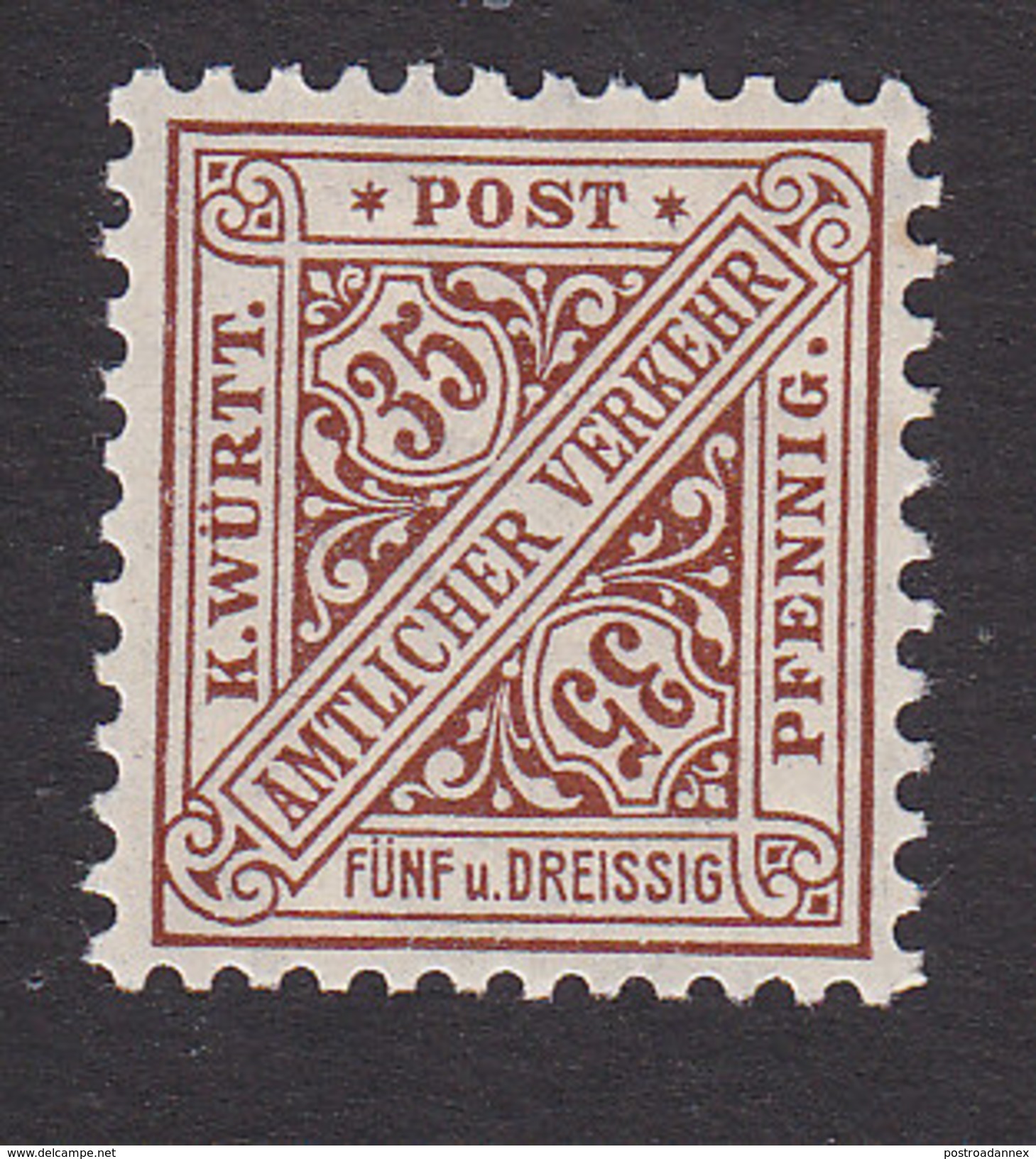 Wurttemberg, Scott #O131, Mint Hinged, Official Stamp, Issued 1906 - Autres & Non Classés
