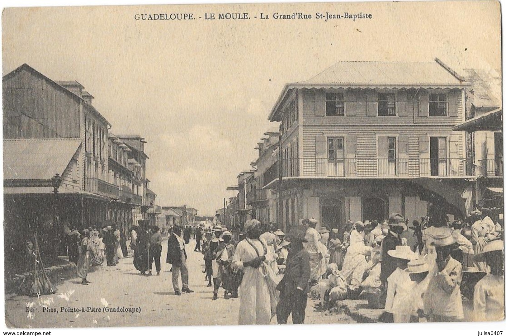 LE MOULE (Guadeloupe) La Grand'rue Saint Jean Baptiste Belle Animation - Sonstige & Ohne Zuordnung