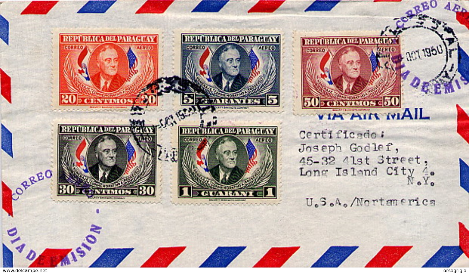 PARAGUAY - PRESIDENT FRANKLIN  DELANO  ROOSEVELT - Altri & Non Classificati