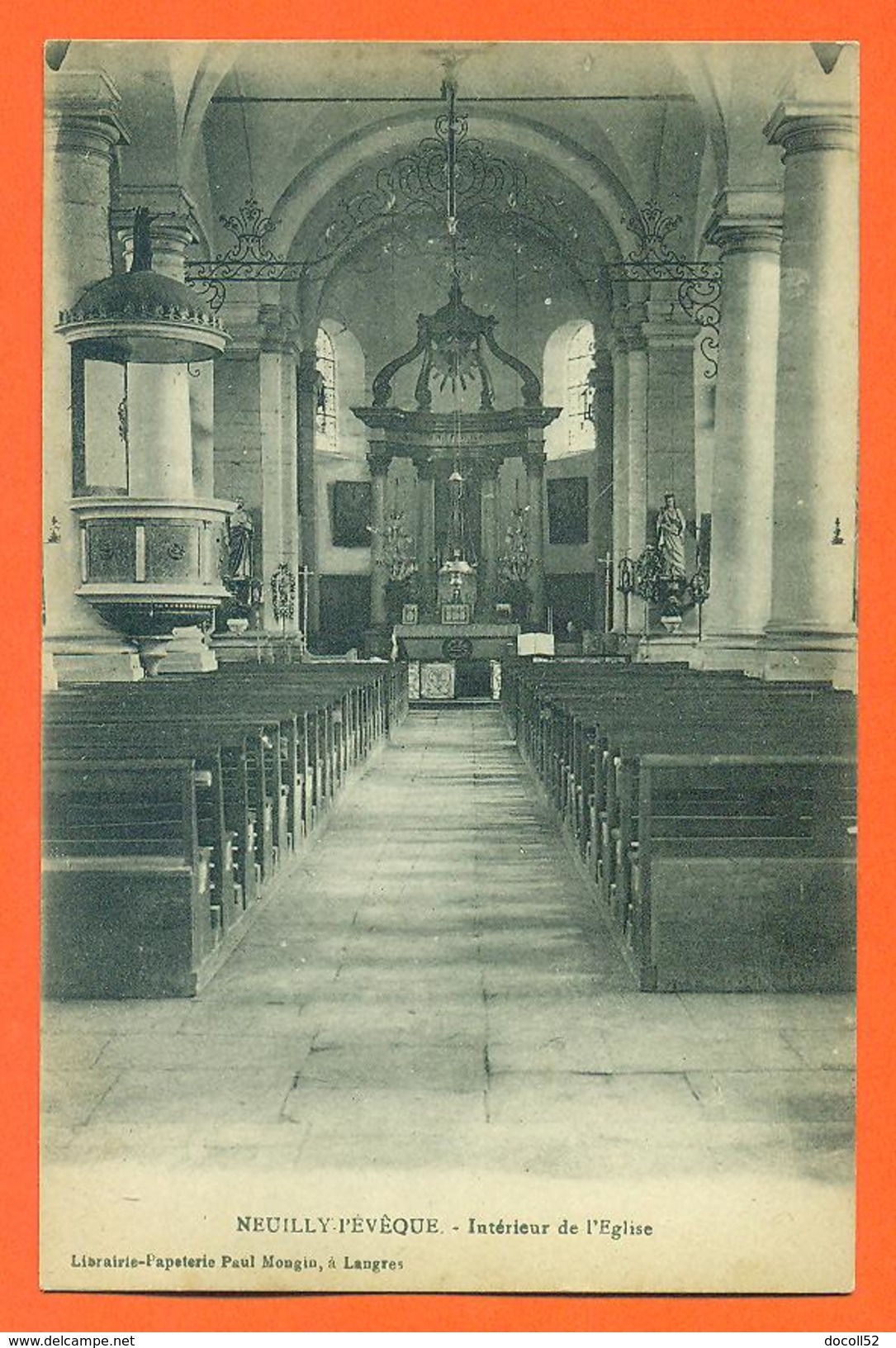 CPA 52 Neuilly L'éveque " Interieur De L'église " LJCP 41 - Neuilly L'Eveque