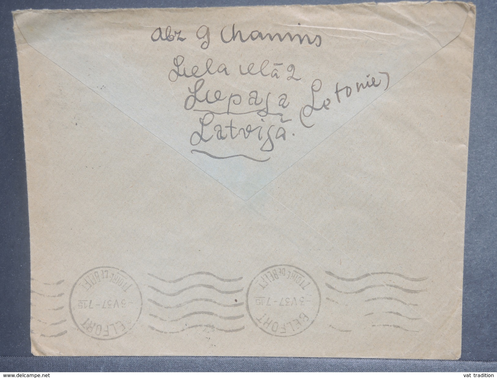 LETTONIE - Enveloppe De Liepaja Pour La France En 1937 , Affranchissement Plaisant - L 7040 - Lettonie