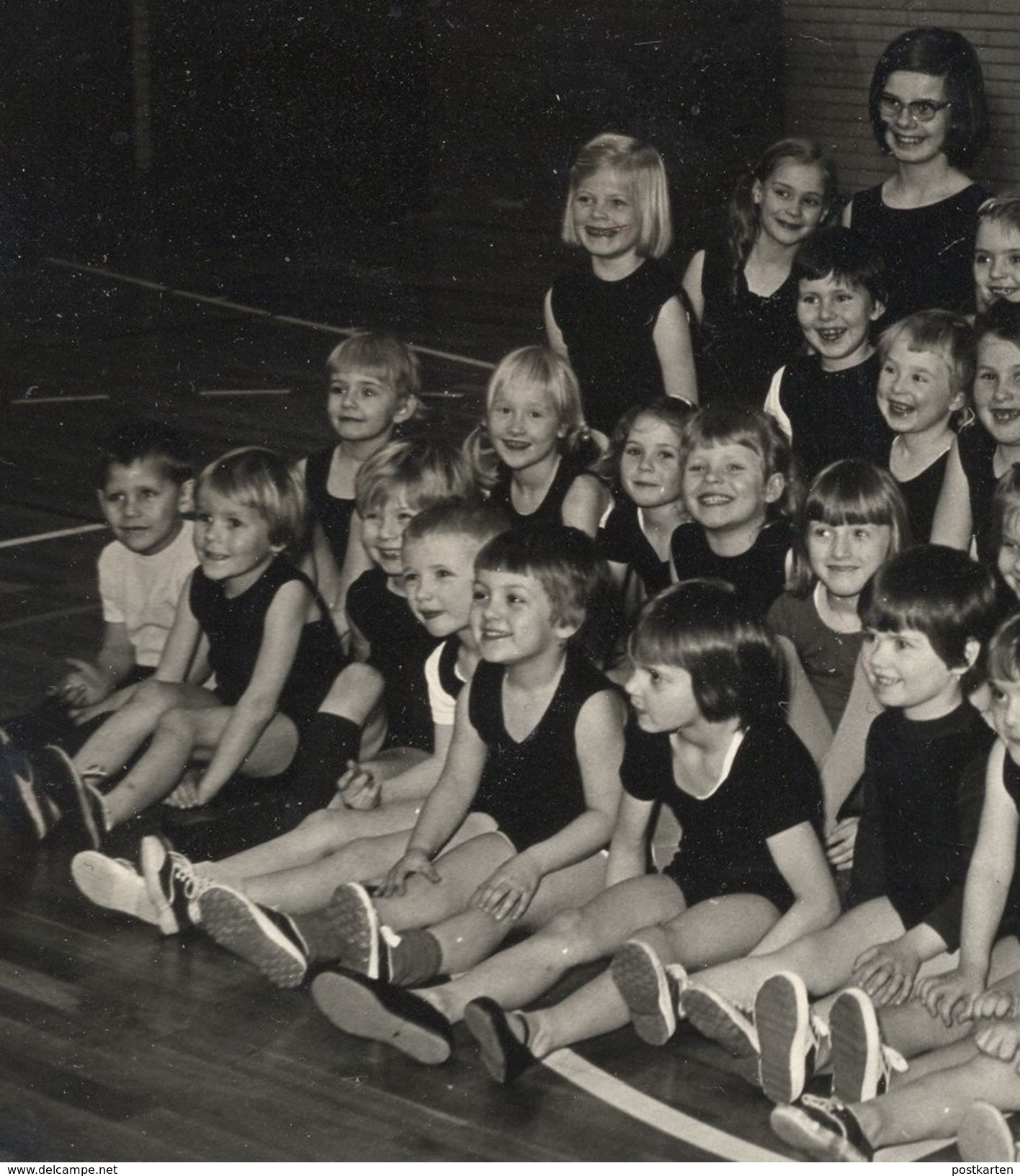 ALTES FOTO SPORT SCHULE KLASSE KINDERGARTEN KINDER MÄDCHEN JUNGEN TURNEN Girls Boys Teacher Photo Lehrer 11 X 15 - Gymnastiek