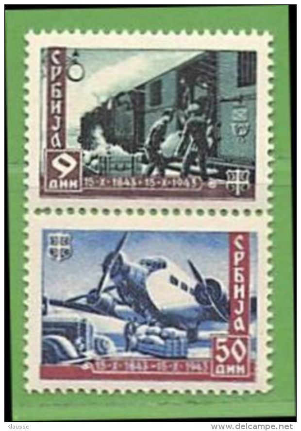 MiNr.SZd9 96/98 Xx Deutschland Besetzte Gebiete II.WK Serbien - Besetzungen 1938-45