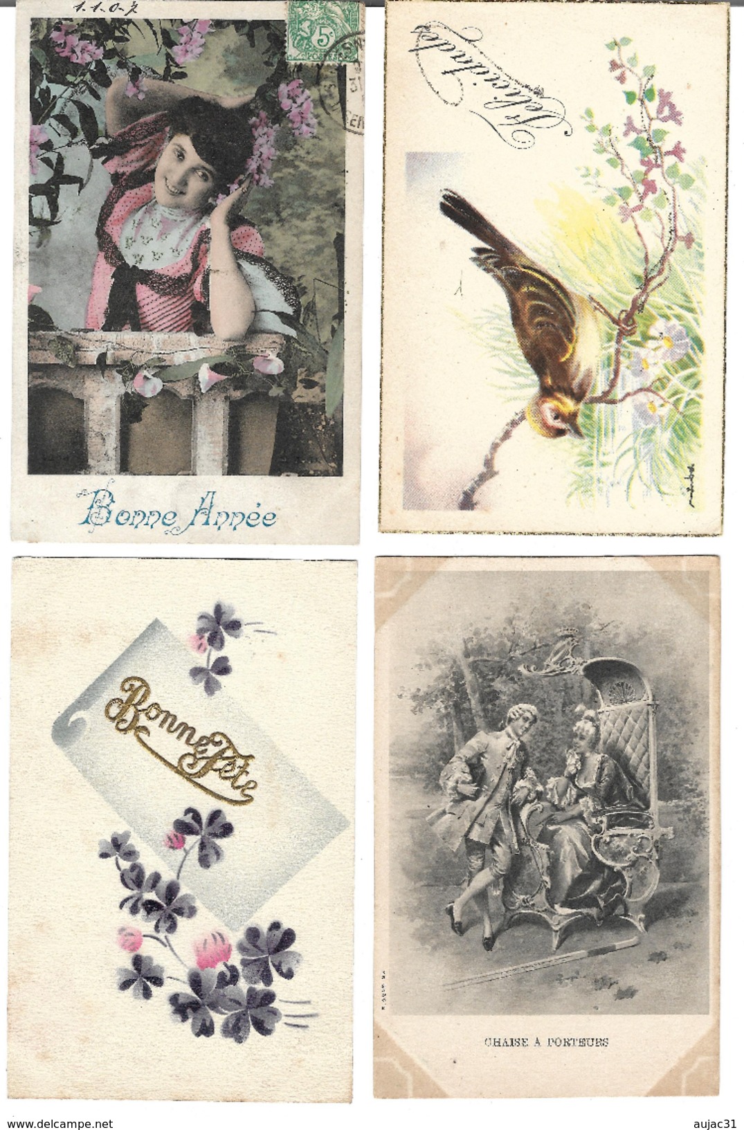 Fantaisies divers - Lot de 100 cartes - 1er avril - Noël - Enfants - Femmes - Fleurs - Couples - Pâques - etc