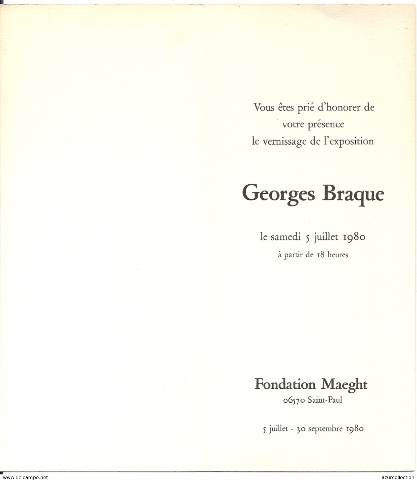 PLAQUETTE EXPO GEORGES BRAQUE.FOND MAEGHT .PRESIDE PAR RAYMOND BARRE - Lithographies