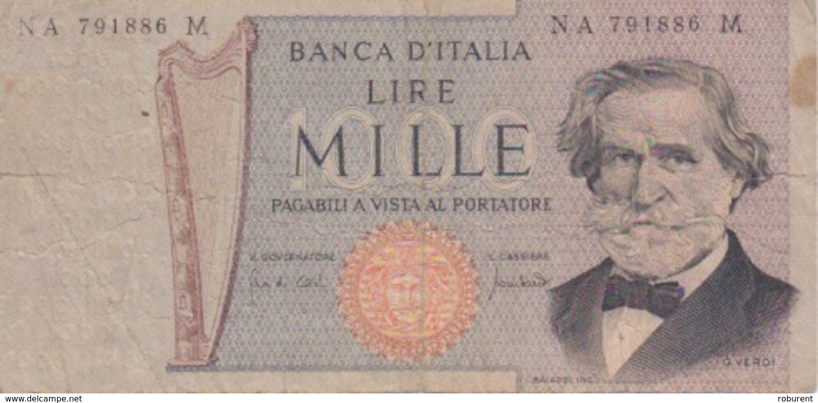 BANCONOTA - BANCA D'ITALIA - LIRE MILLE - GIUSEPPE VERDI - 1969 - 1000 Lire