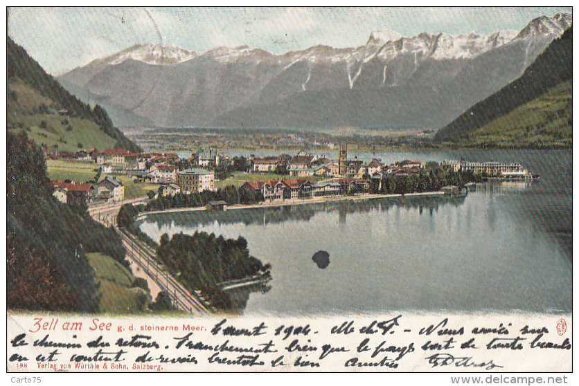 Autriche - Zell Am See -  G. D. Steinerne Meer - Postmarked Zell Am See Aywalle Liège 1904 - Zell Am See