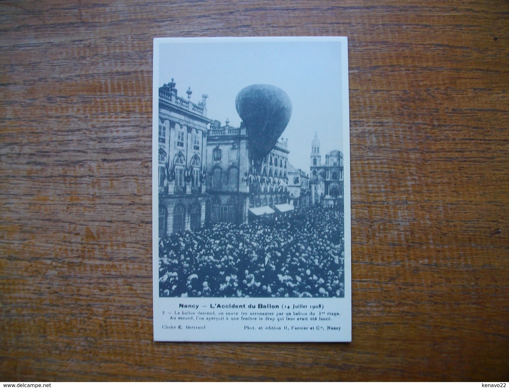 Réédition ... Nancy , L'accident Du Ballon  Du 14 Juillet 1908 , Le Ballon Descend On Sauve Les Aéronautes Par Un Balcon - Nancy