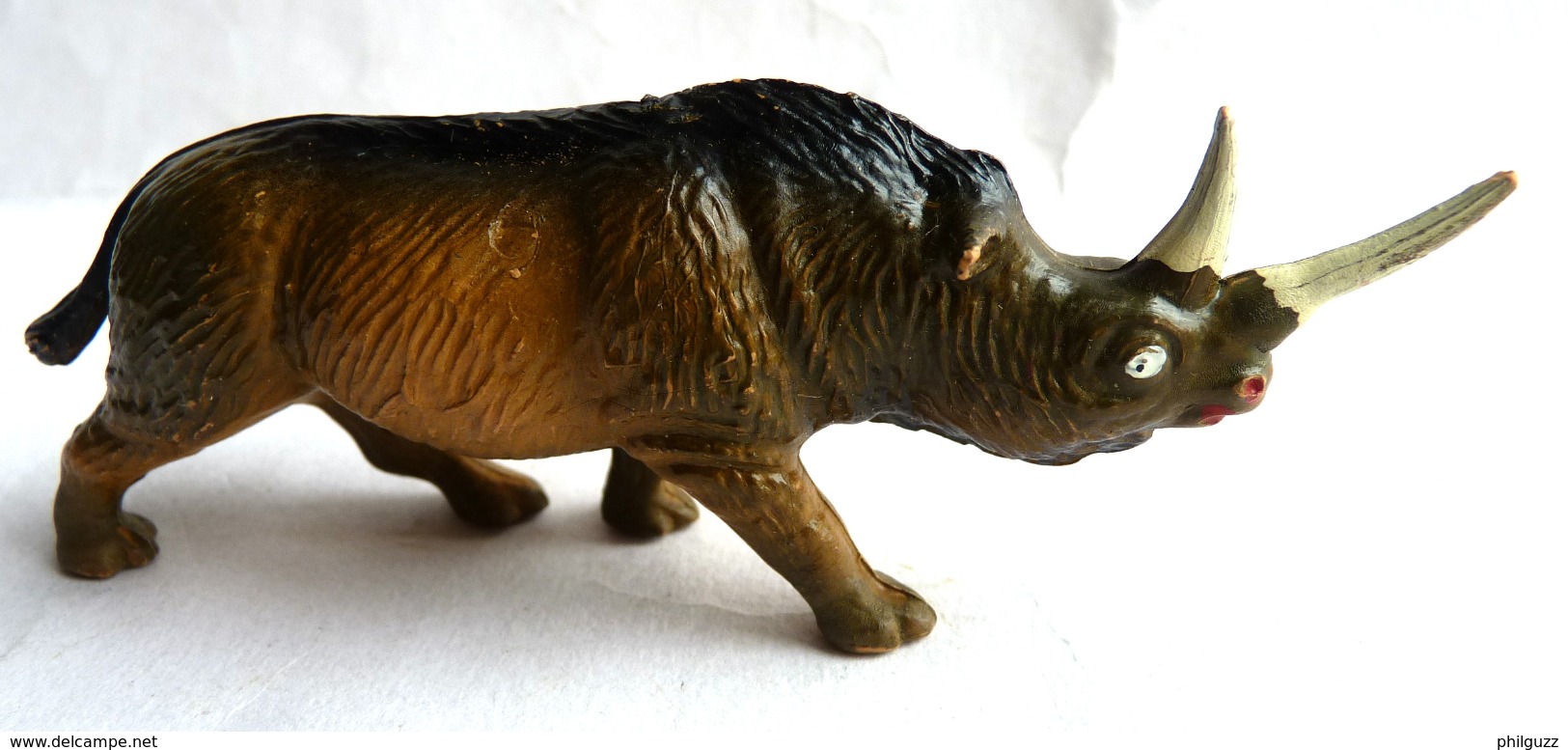 FIGURINE STARLUX ANIMAUX PREHISTORIQUES 1968 PH09 RHINOCEROS LAINEUX - Starlux