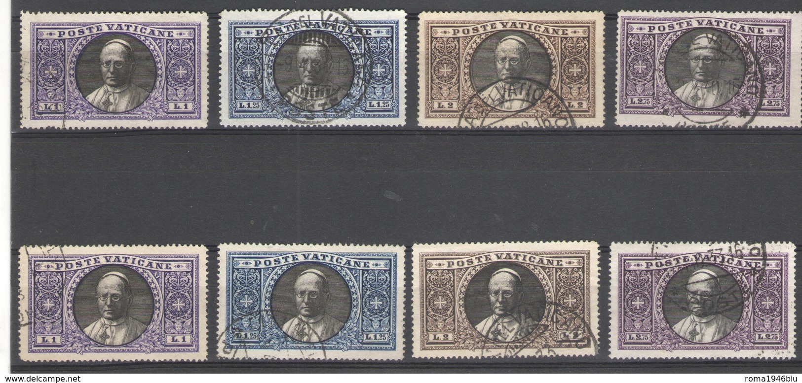 VATICANO 1939  MEDAGLIONI SERIE CPL. USATA CENTRATA - Used Stamps
