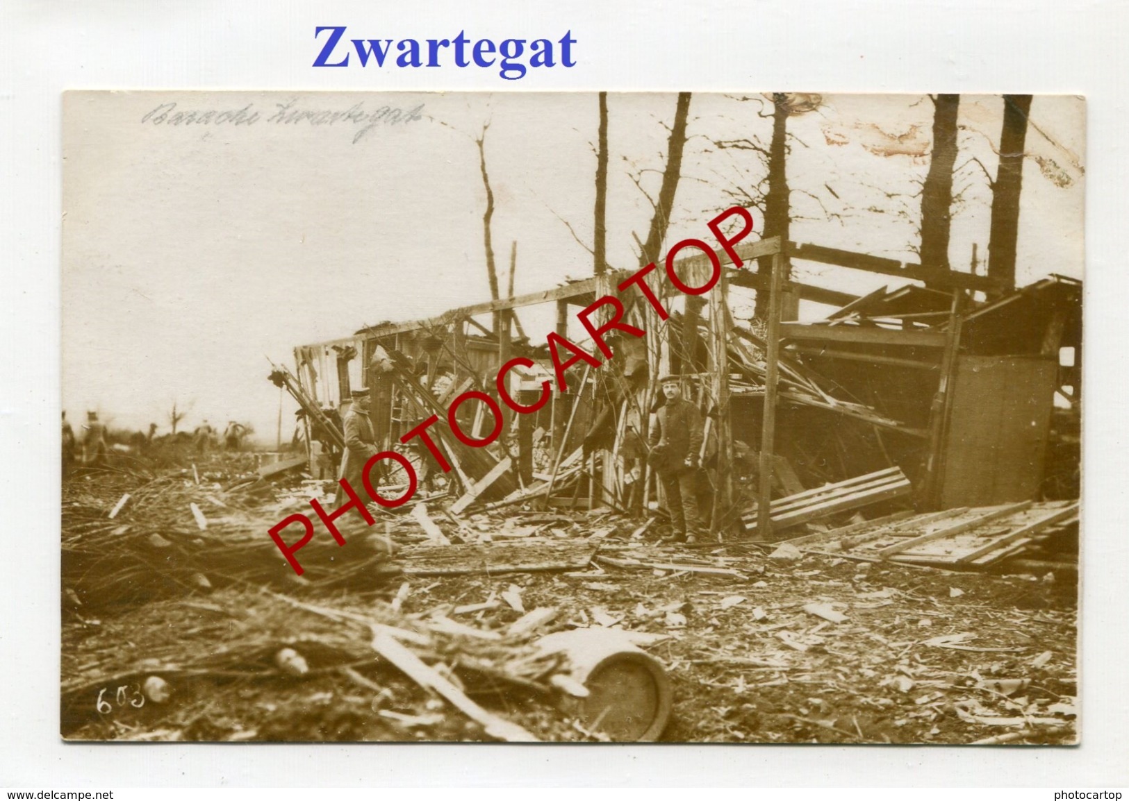 ZWARTEGAT-Baraques-Lager-Carte Photo Allemande-Guerre 14-18-1 WK-BELGIEN-Flandern-Militaria- - Houthulst