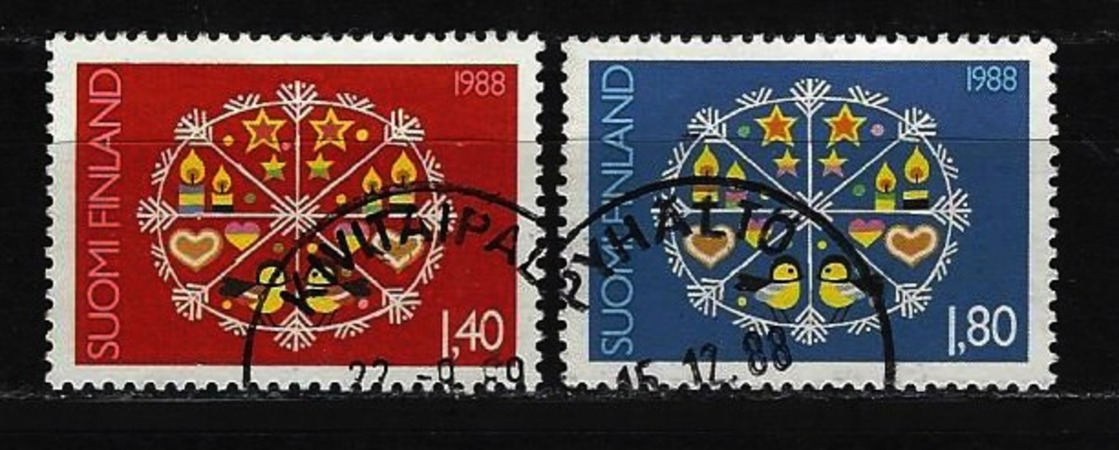 FINNLAND - Mi-Nr. 1066 - 1067 Weihnachten 1988 Gestempelt (2) - Gebraucht