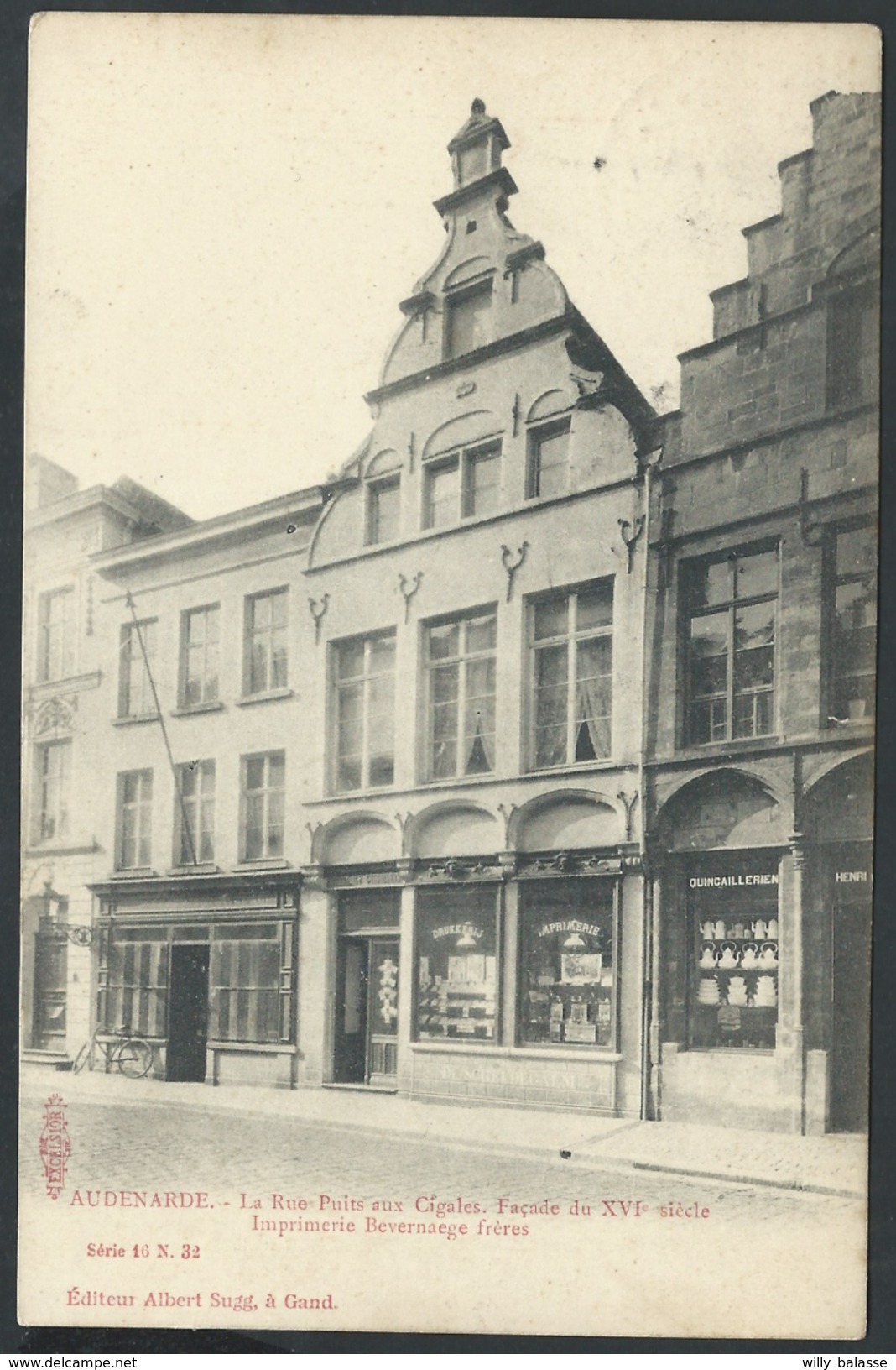 +++ CPA - OUDENAARDE - AUDENARDE - Rue Puits Aux Cigales - Imprimerie Bevernaege Frères - Albert Sugg Série 16 N° 32  // - Oudenaarde