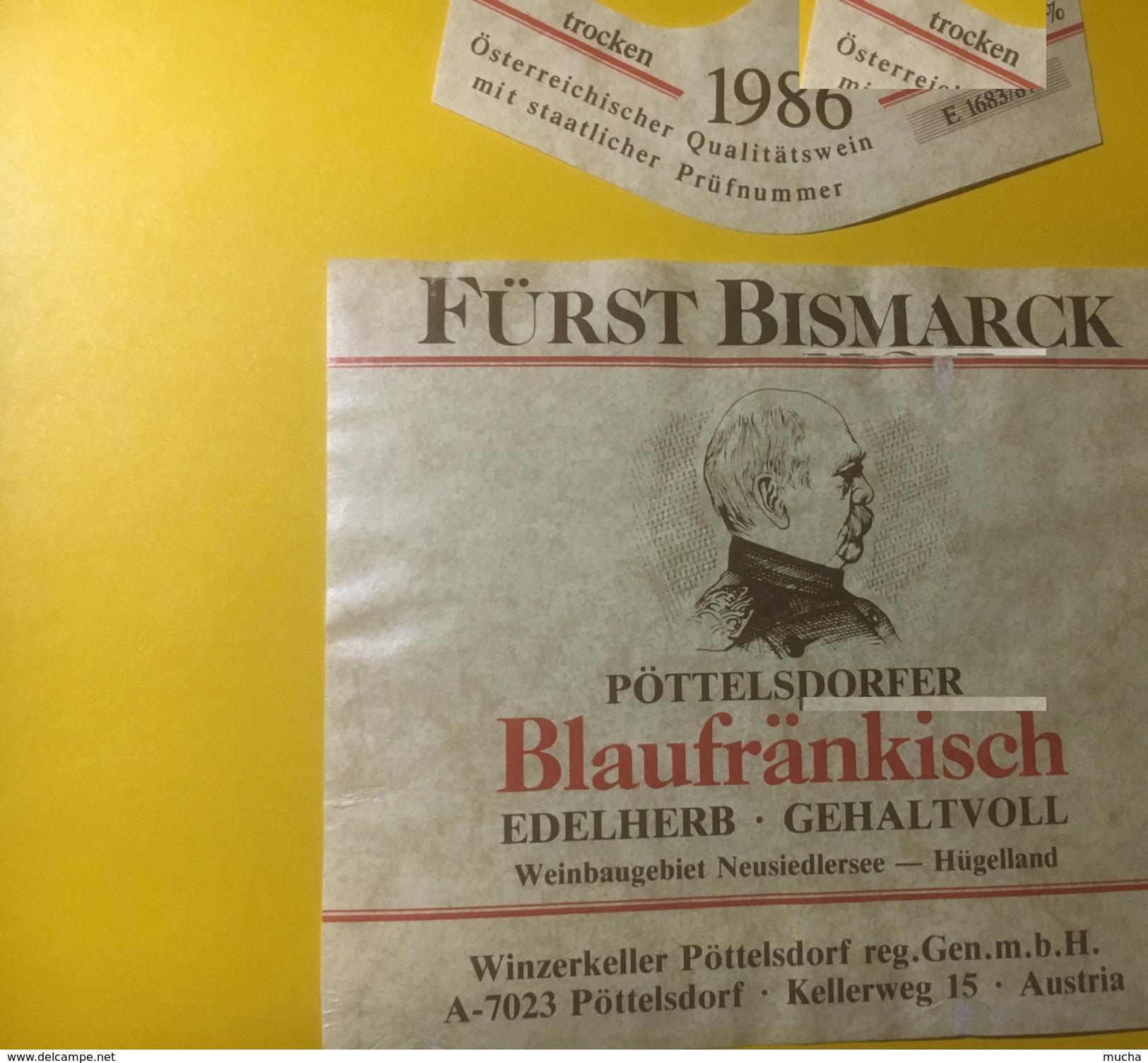 3896 - Fürst Bismarck Pöttelsdorfer 1986 Blau Frankisch Autriche - Autres & Non Classés