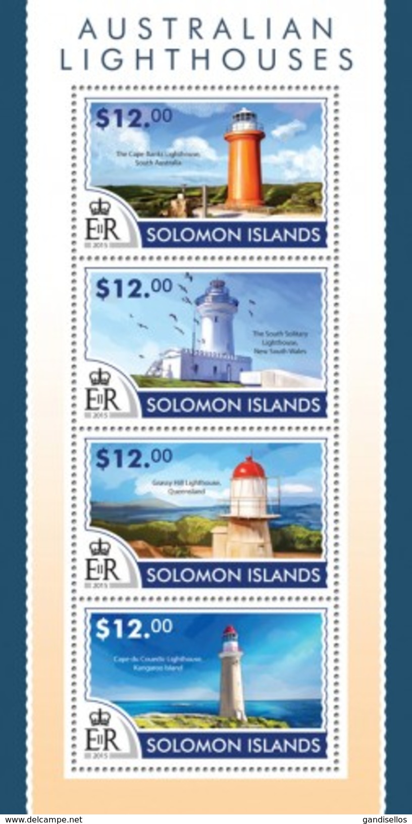 SOLOMON ISLANDS 2015 SHEET AUSTRALIAN LIGHTHOUSES PHARES FARI FAROS FAROIS Slm15210a - Salomoninseln (Salomonen 1978-...)