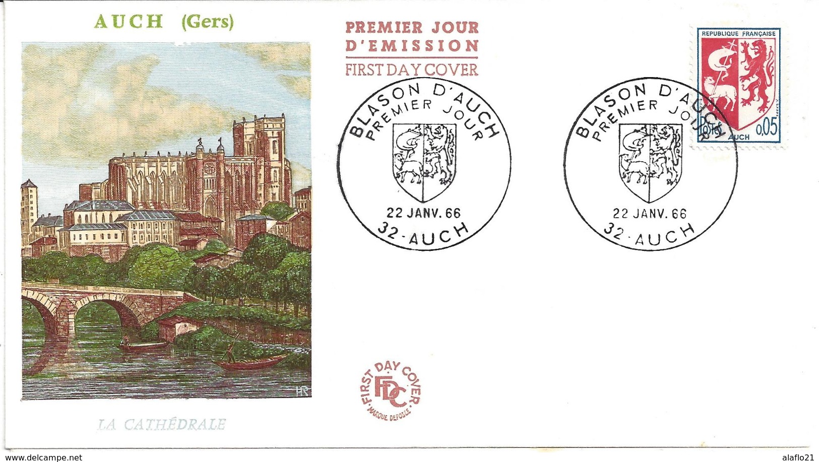 ENVELOPPE 1er JOUR - FDC - N° 1468 - BLASON AUCH - 1960-1969