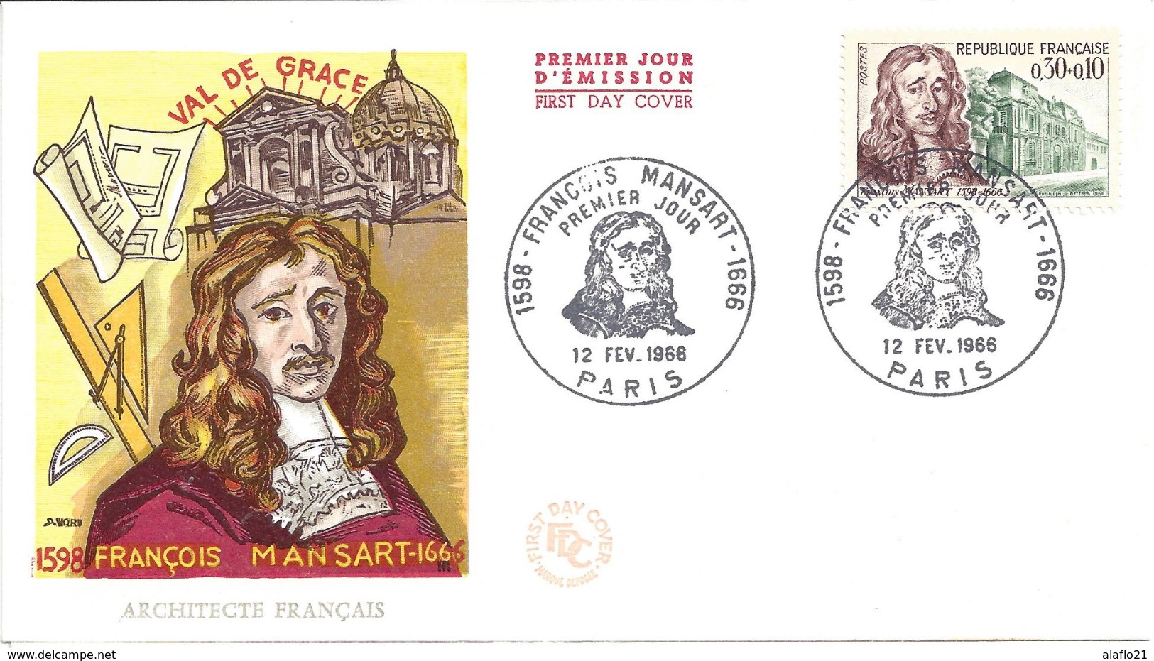 ENVELOPPE 1er JOUR - FDC - N° 1471 - FRANCOIS MANSART - PARIS - 1960-1969